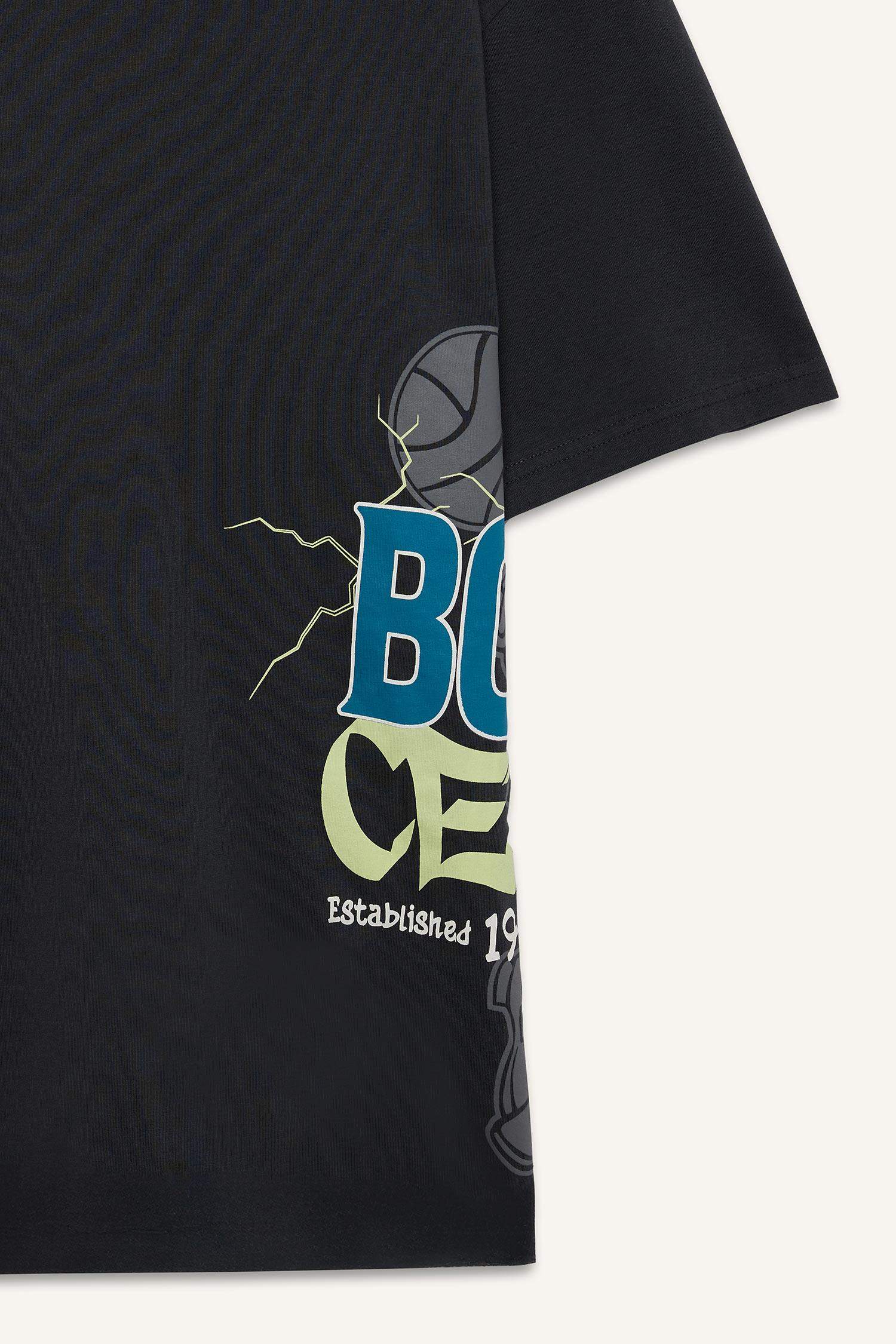 Футболка от DeFactoFit NBA Boston Celtics Oversize, с круглым вырезом и коротким рукавом