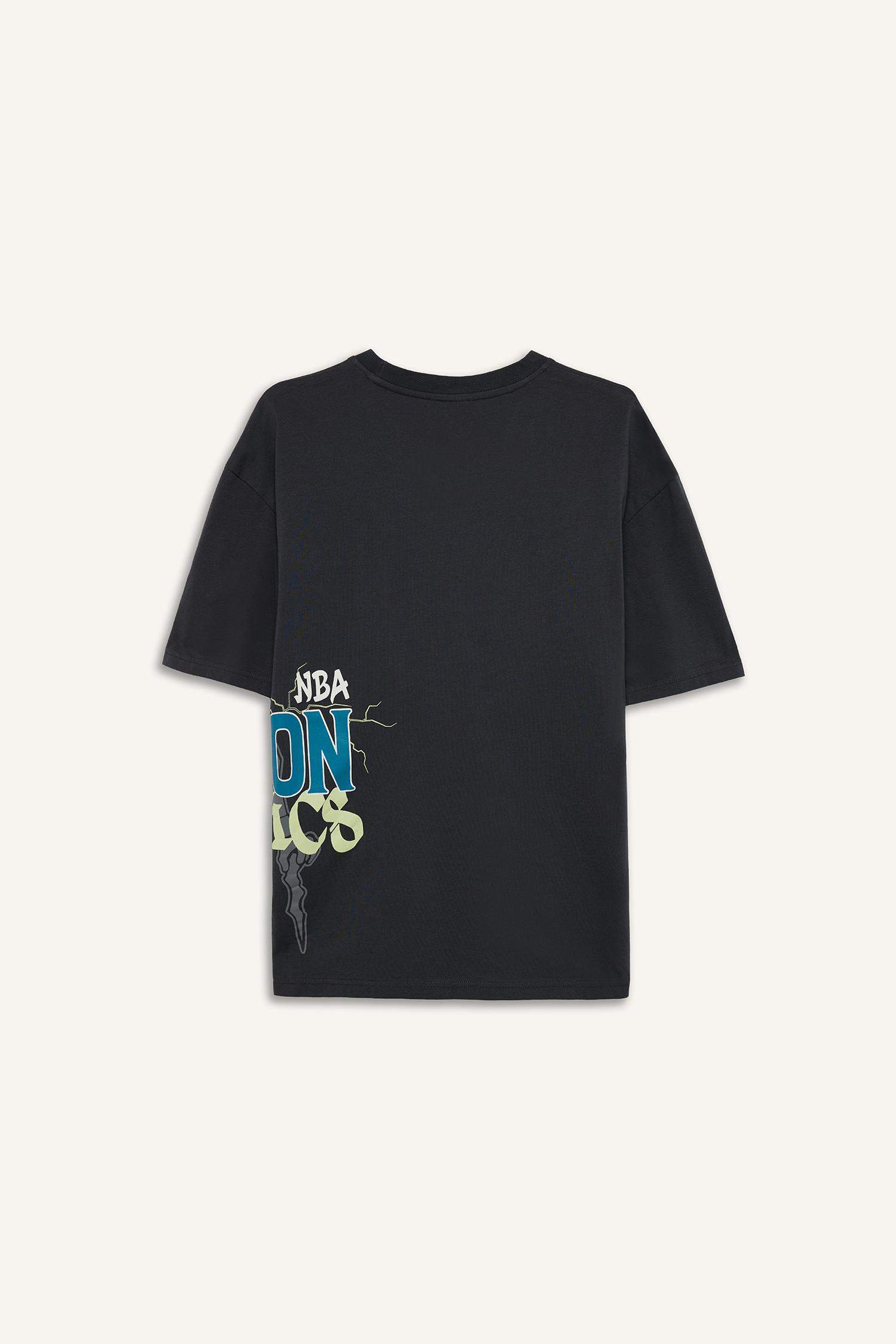 Футболка от DeFactoFit NBA Boston Celtics Oversize, с круглым вырезом и коротким рукавом