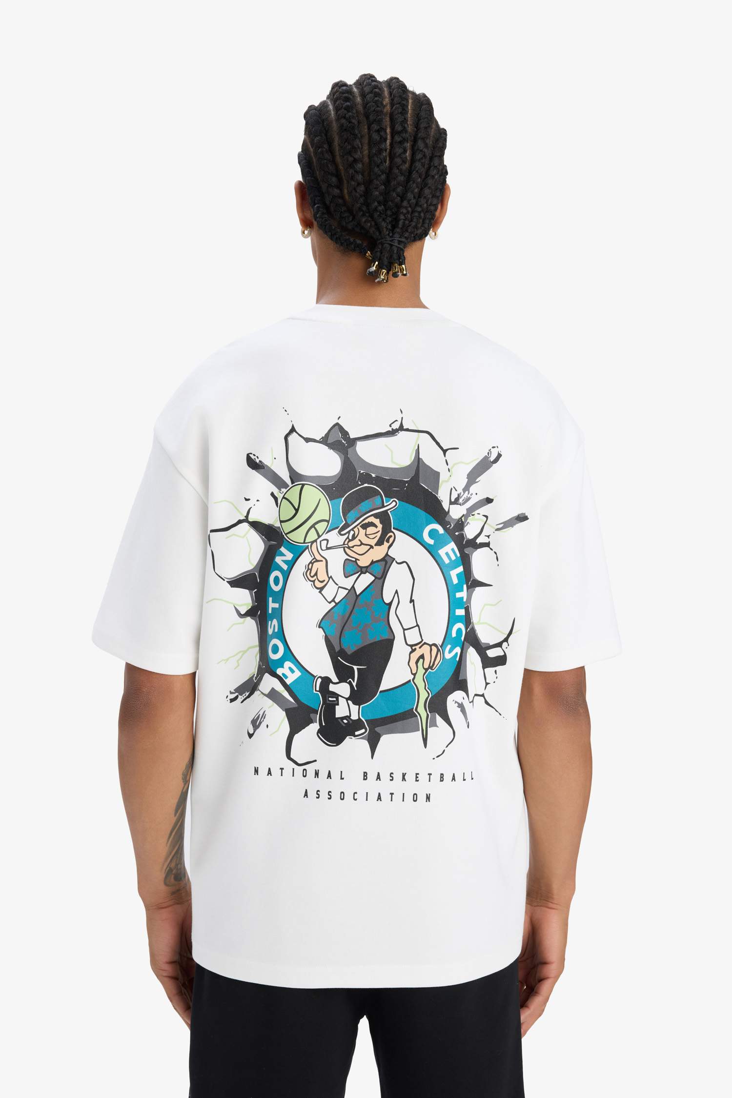 DeFactoFit NBA Boston Celtics Oversize футболка с круглым вырезом и принтом на спине