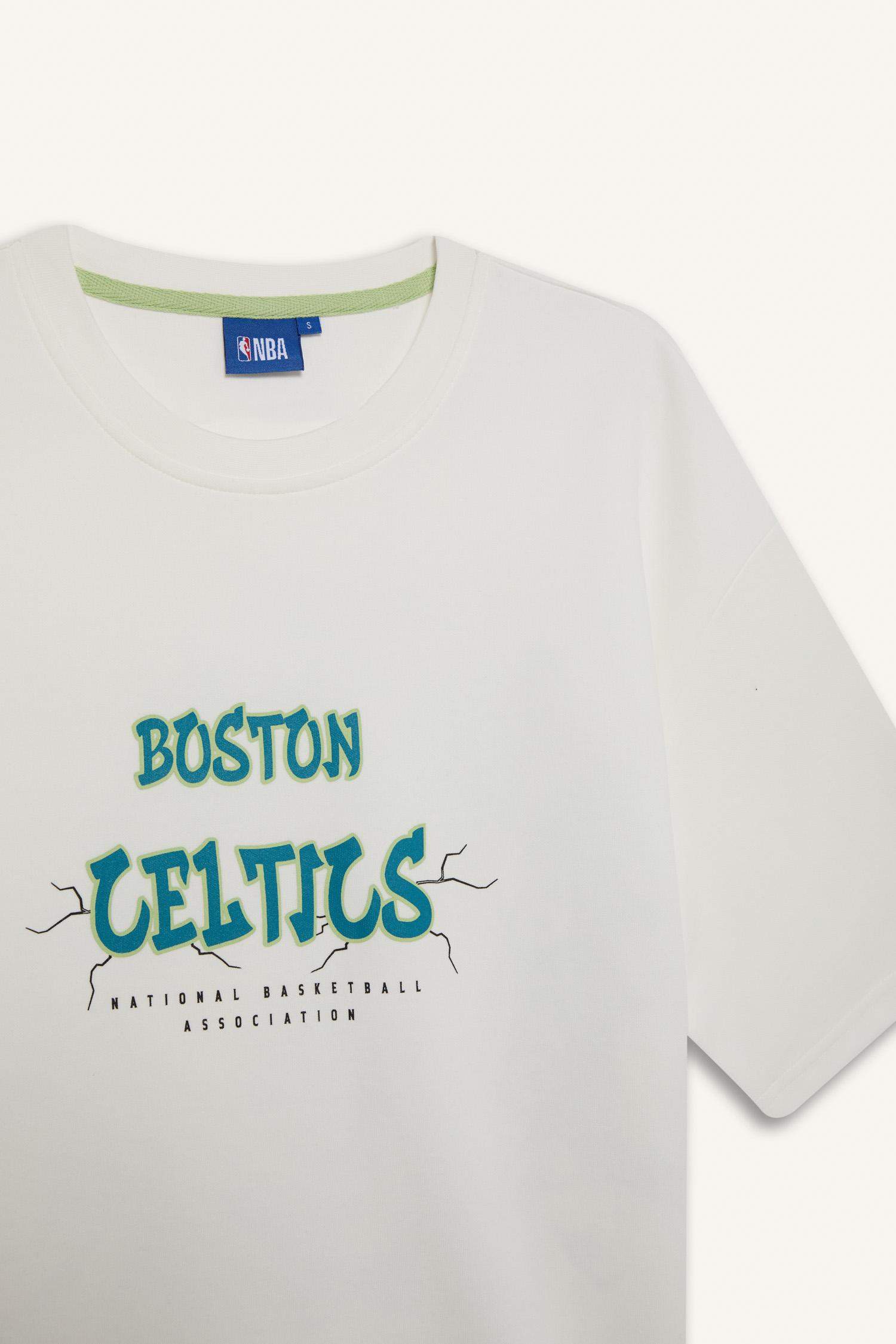 DeFactoFit NBA Boston Celtics Oversize футболка с круглым вырезом и принтом на спине
