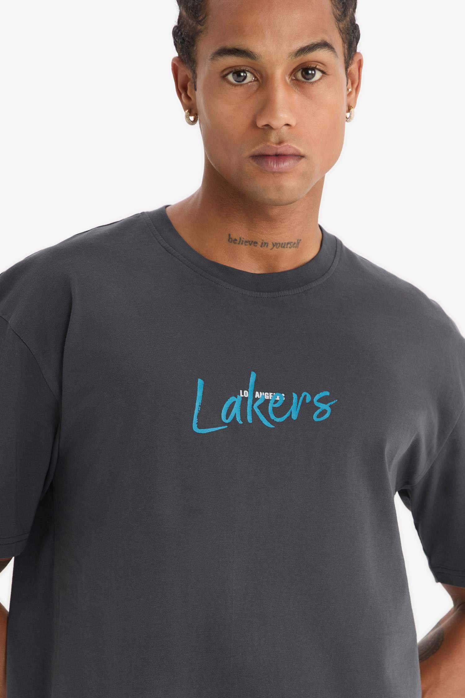 DeFactoFit NBA Los Angeles Lakers Boxy Fit Crew Neck T-Shirt