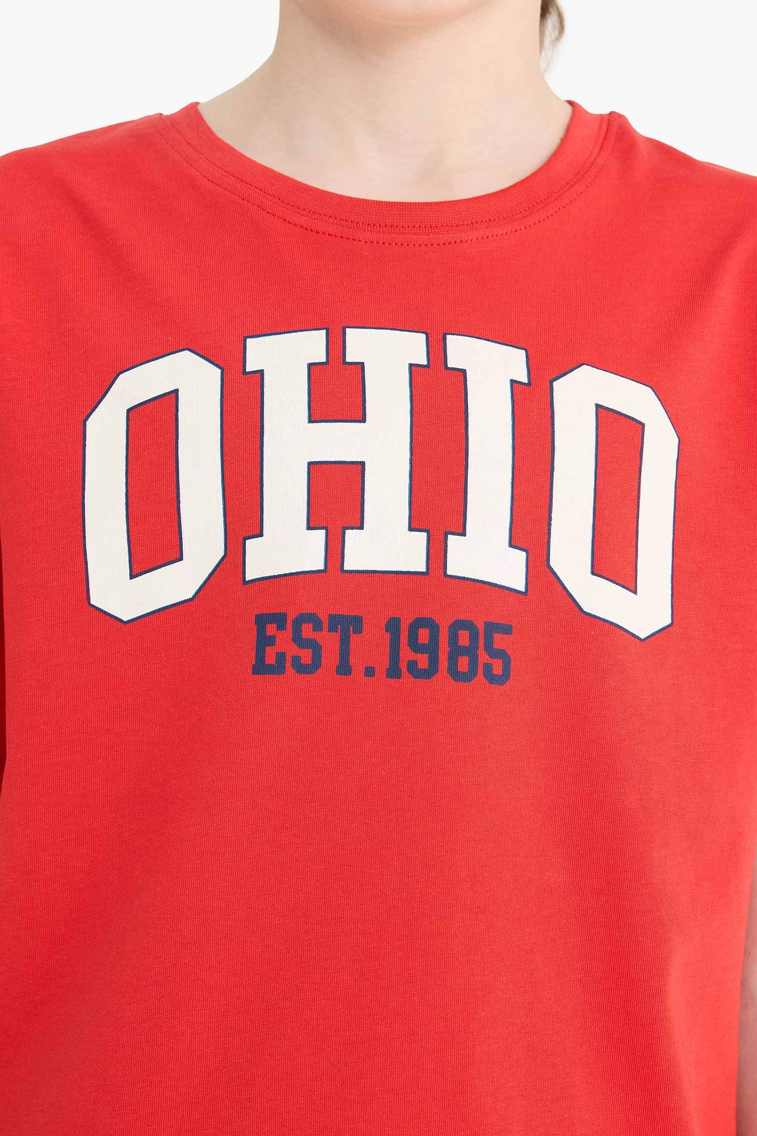 Erkek Çocuk Bisiklet Yaka Baskılı Kısa Kollu Tişört