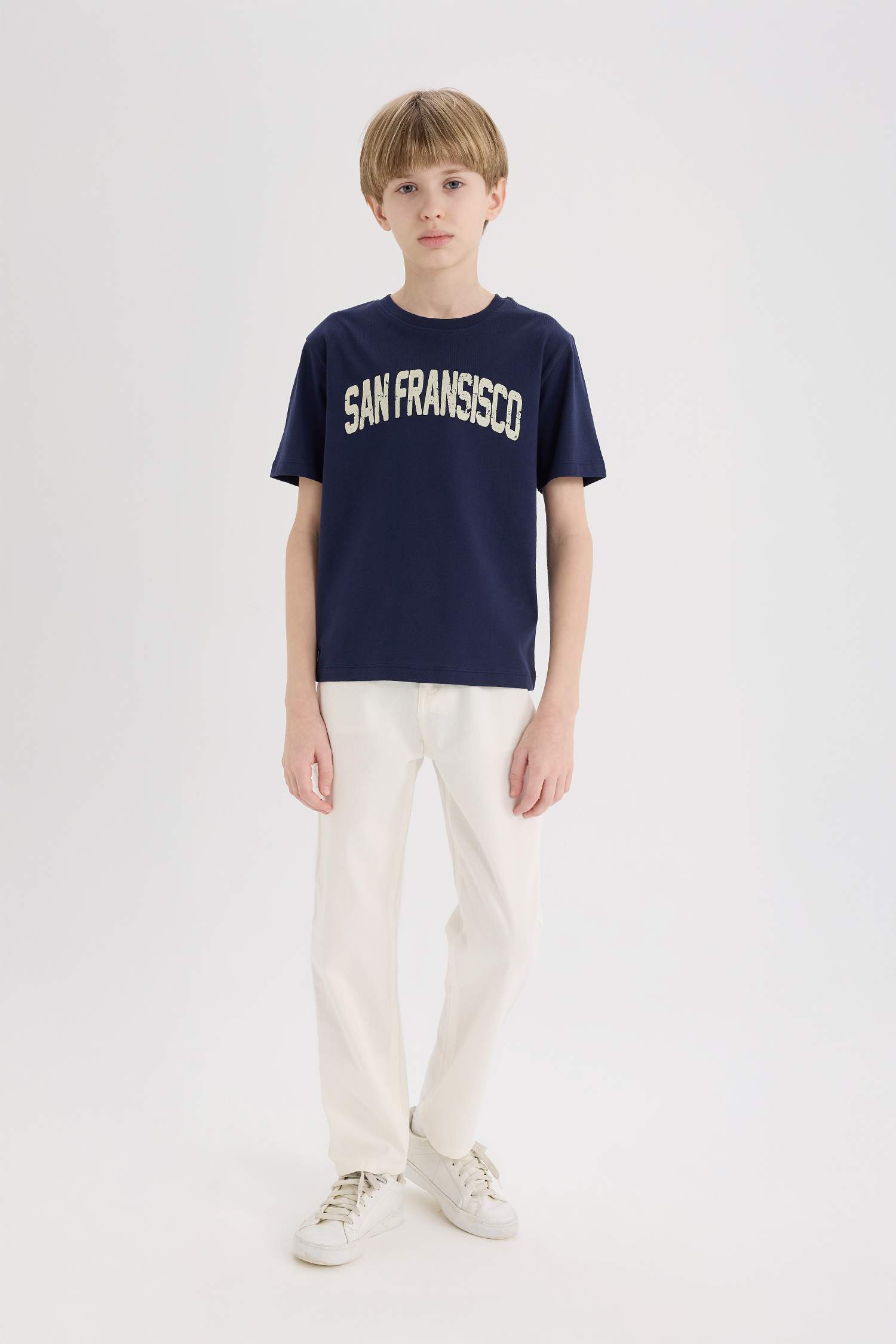 T-shirt imprimé à col rond et manches courtes pour garçon