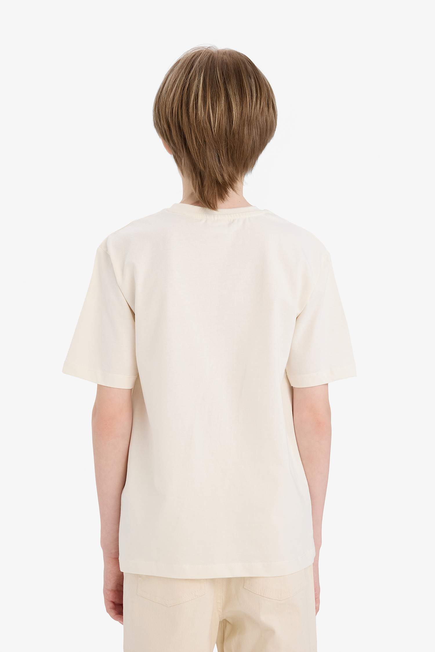 Erkek Çocuk Bisiklet Yaka Baskılı Kısa Kollu Tişört