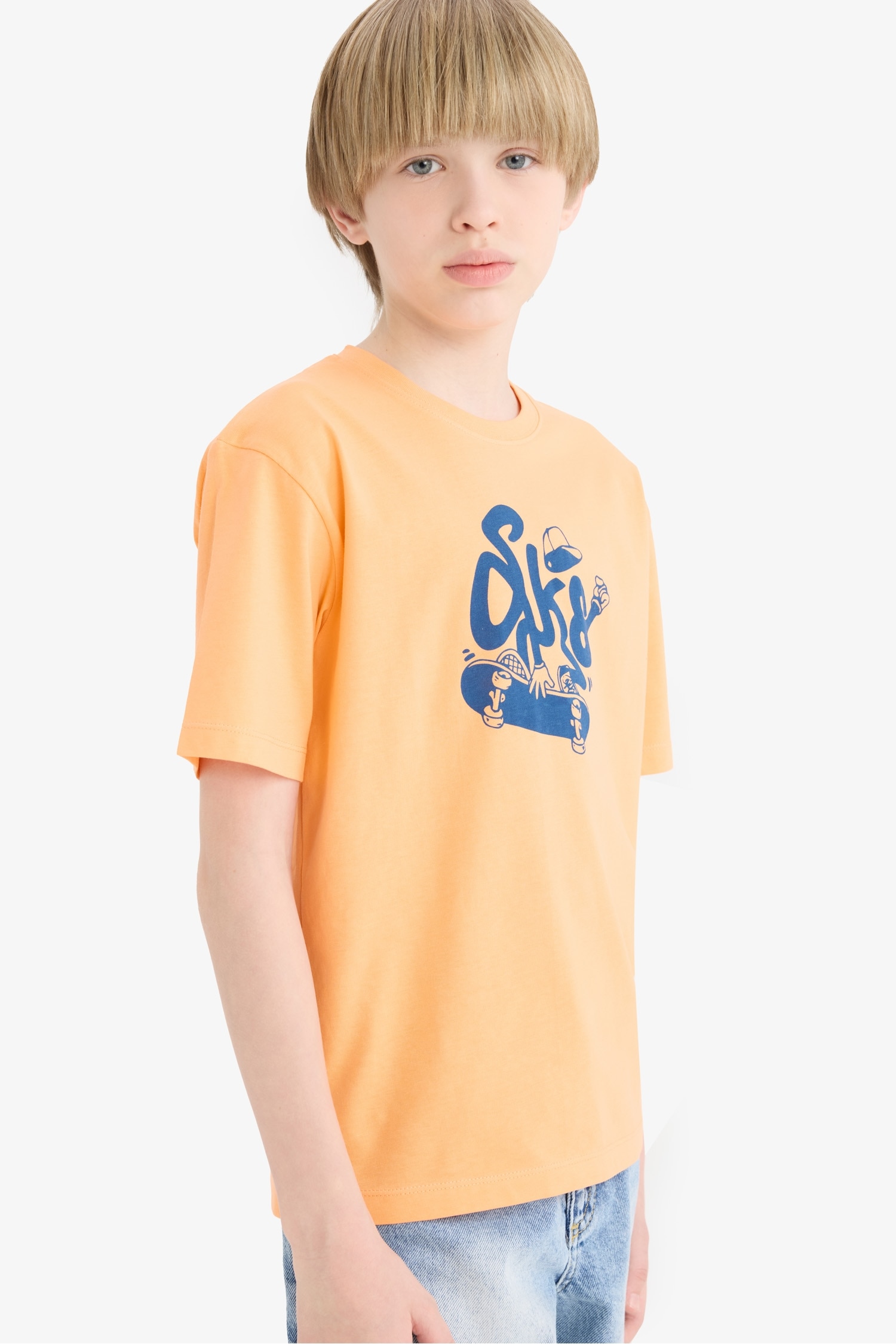 Boy Regular Fit Crew Neck Printed T-Shirt