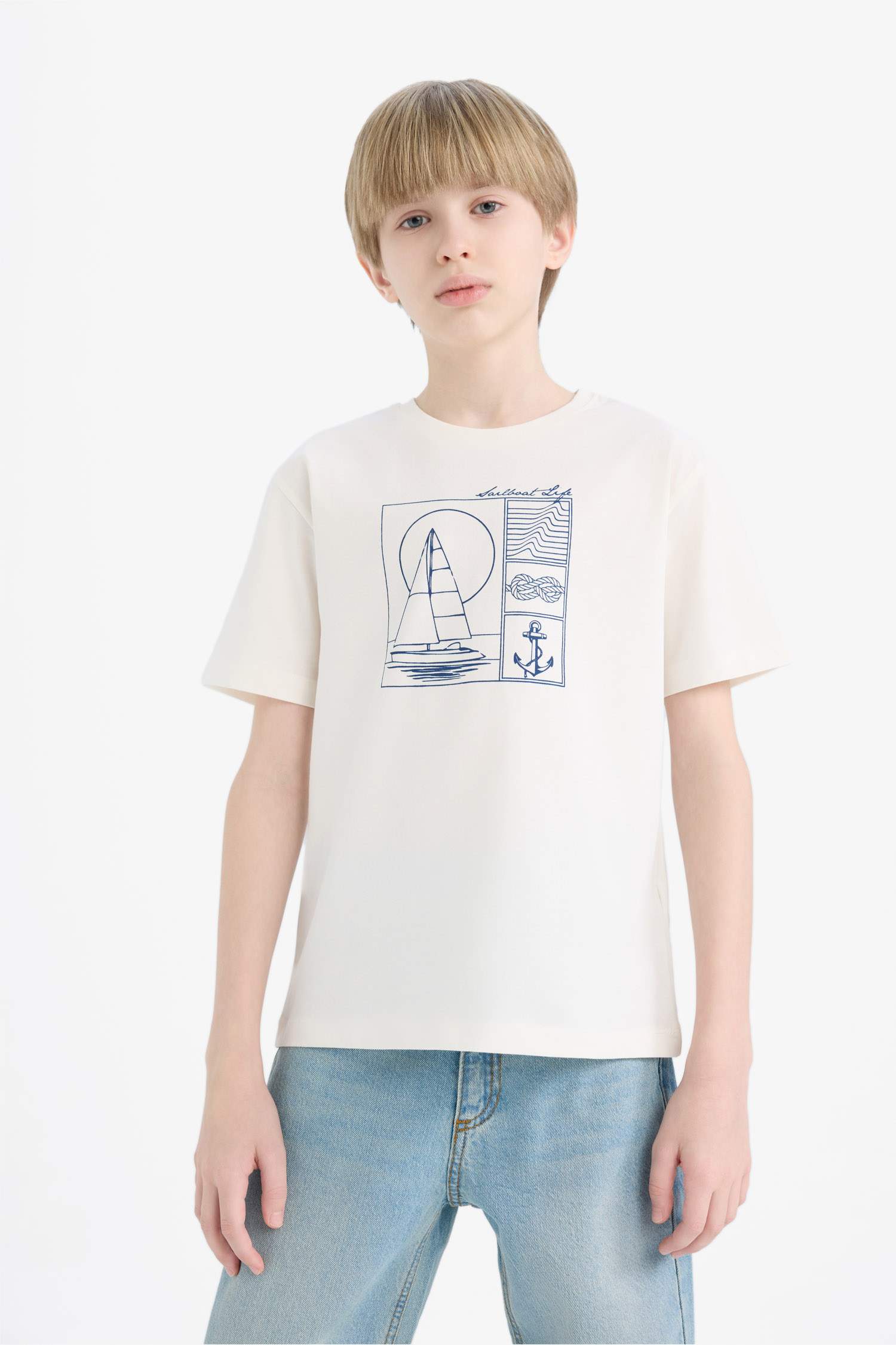 Boy Crew Neck Printed Short Sleeve T-Shirt