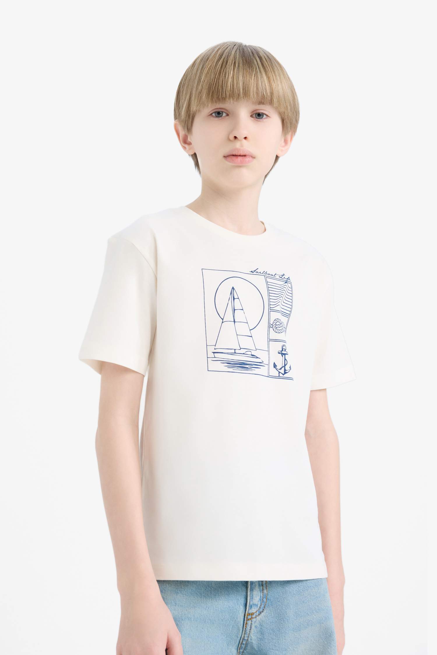 Boy Crew Neck Printed Short Sleeve T-Shirt