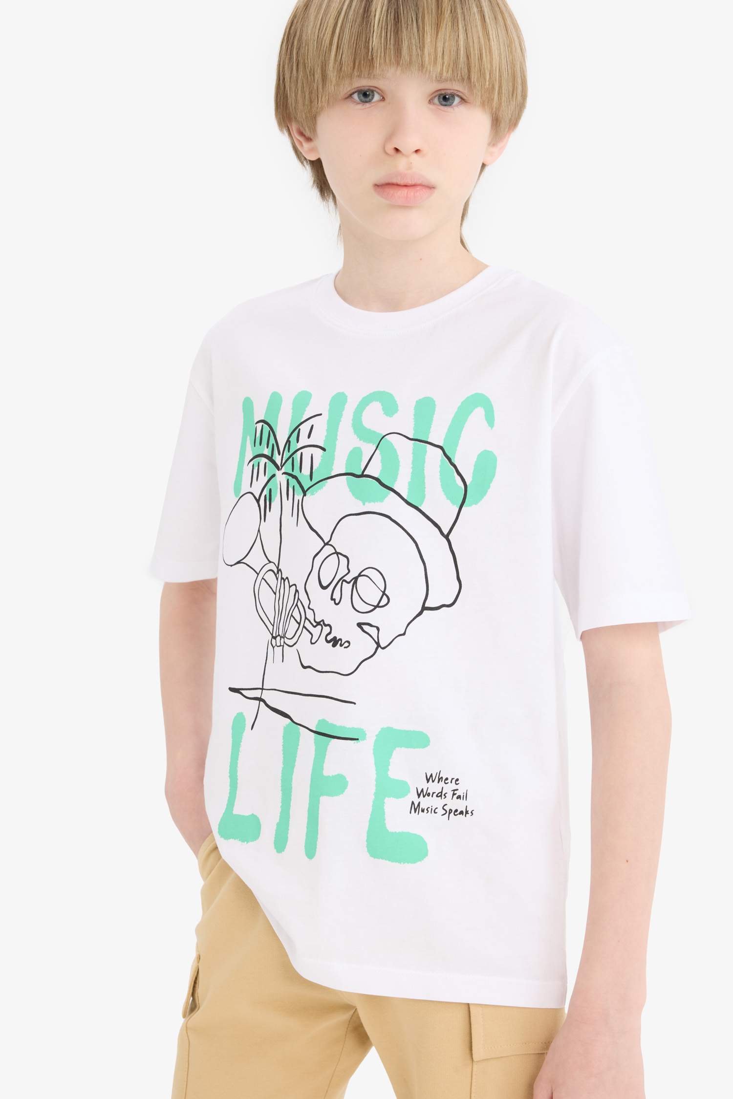 Boy Regular Fit Crew Neck Printed T-Shirt