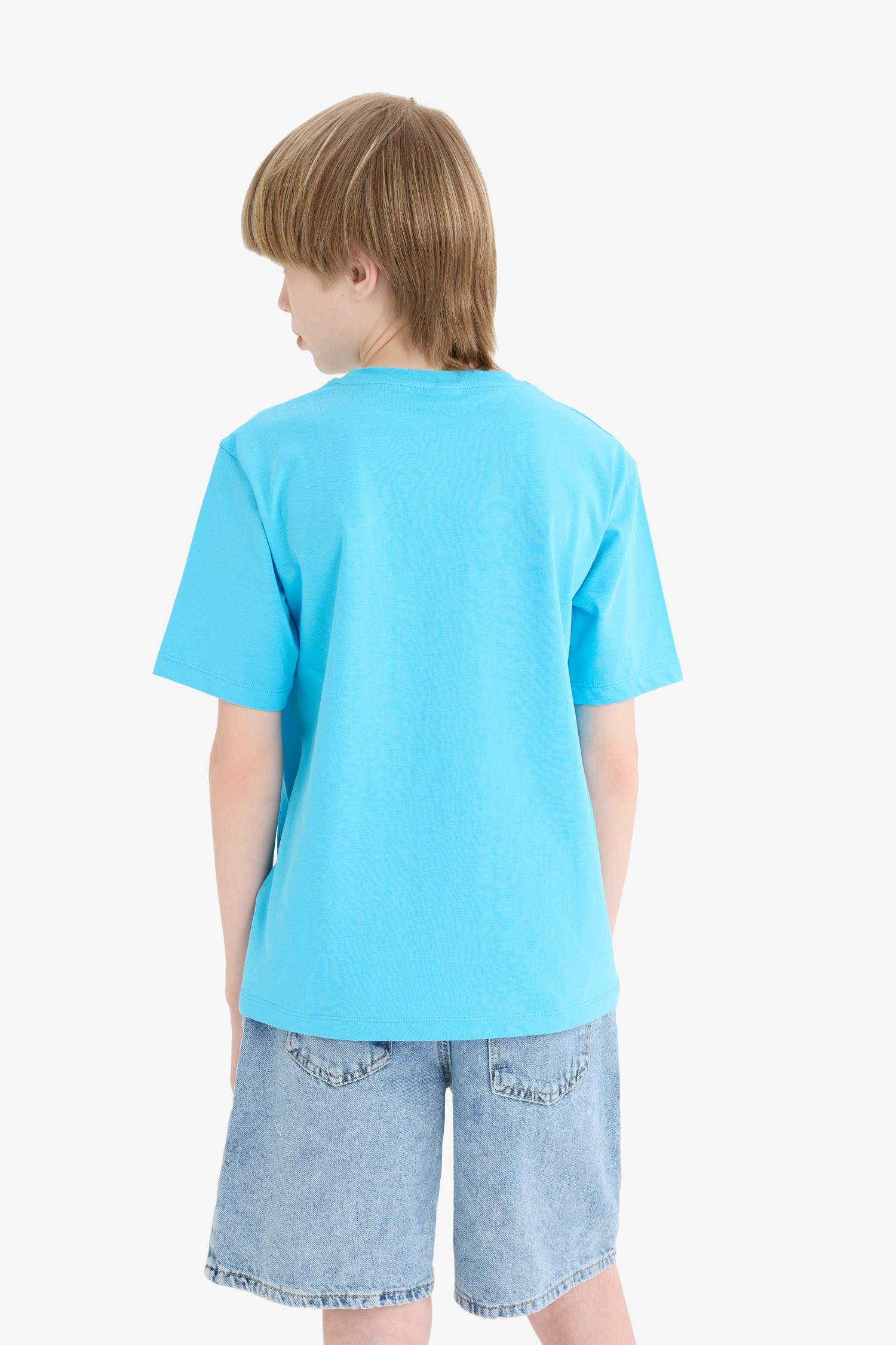 Erkek Çocuk Bisiklet Yaka Baskılı Kısa Kollu Tişört