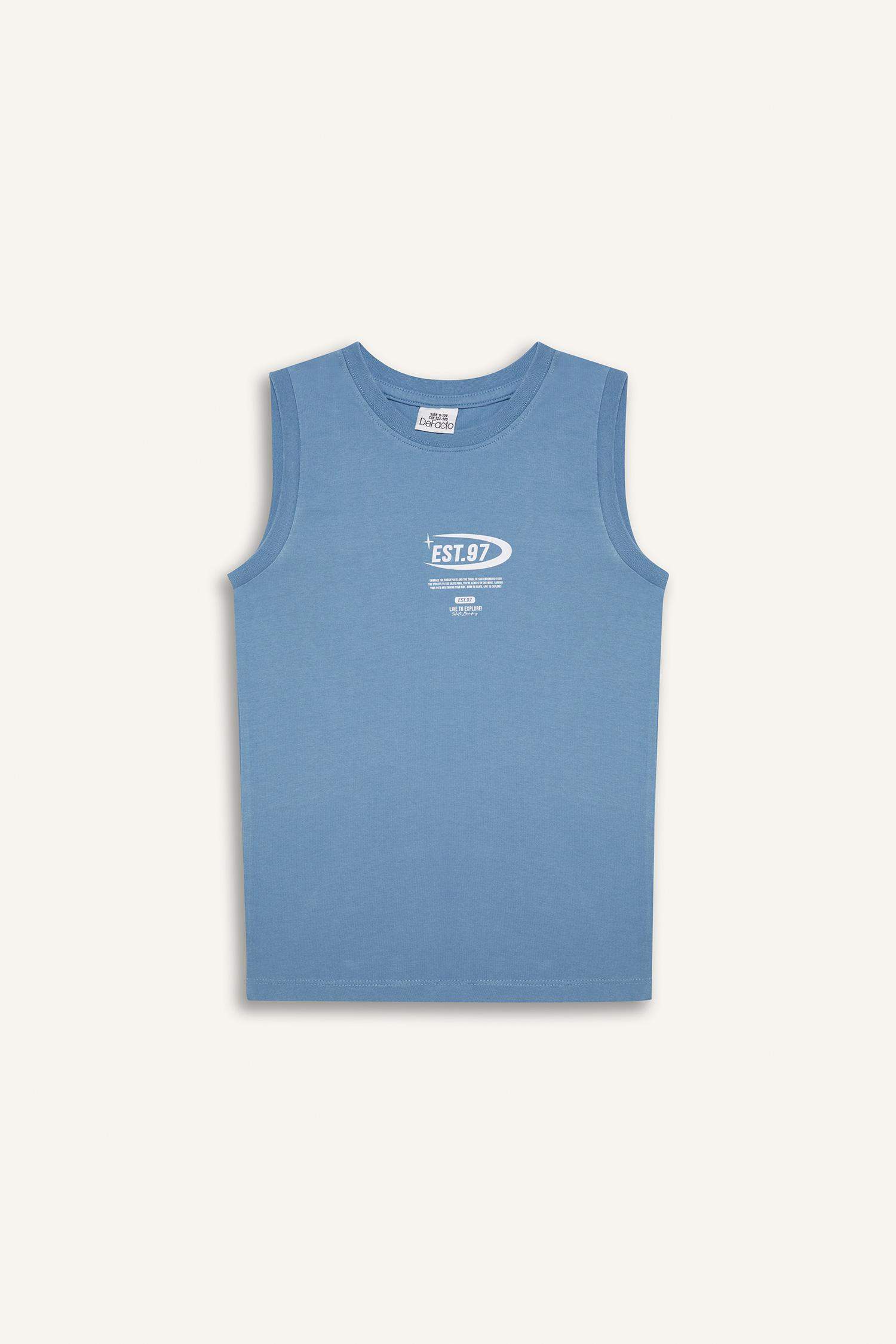 Erkek Çocuk Bisiklet Yaka Baskılı Atlet