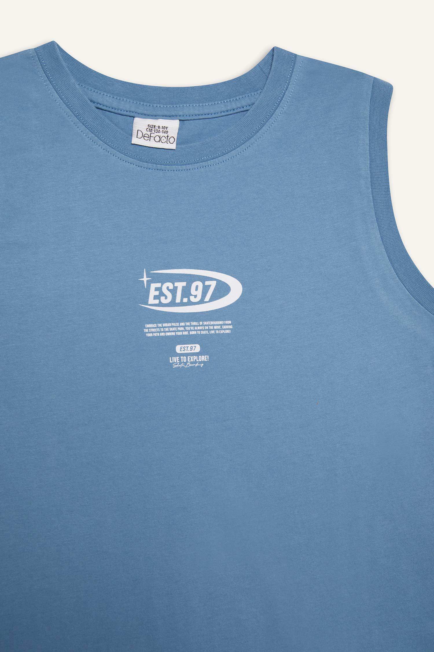 Erkek Çocuk Bisiklet Yaka Baskılı Atlet