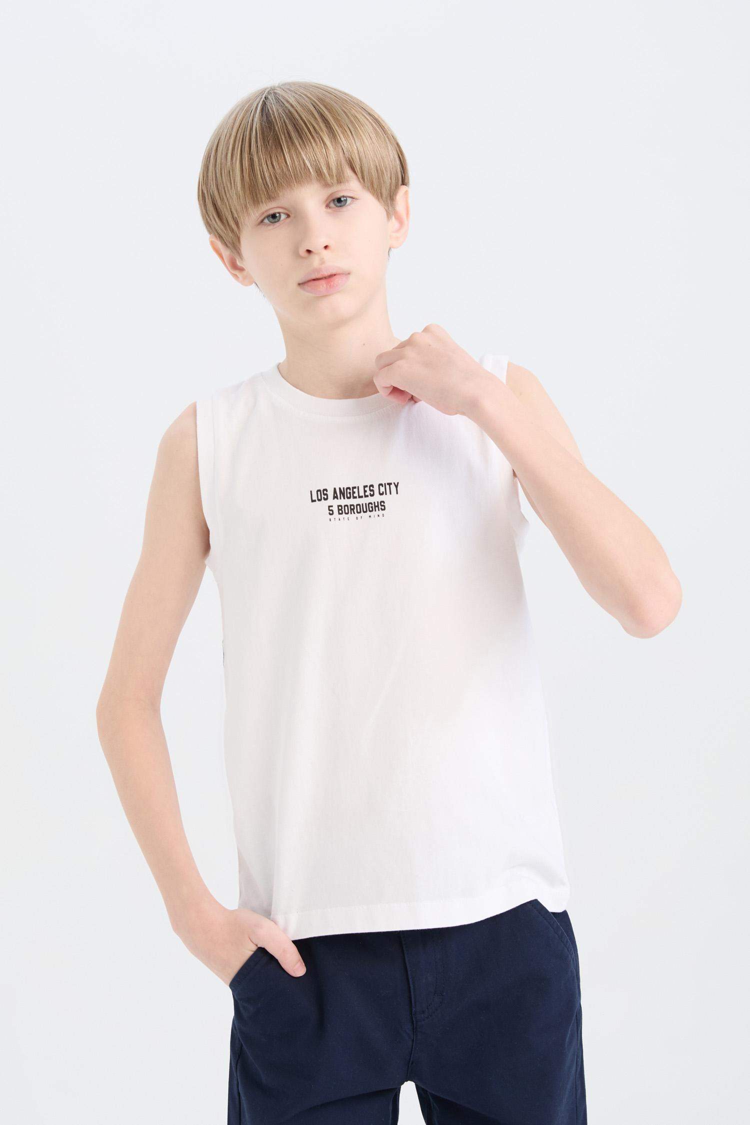 Erkek Çocuk Bisiklet Yaka Baskılı Atlet