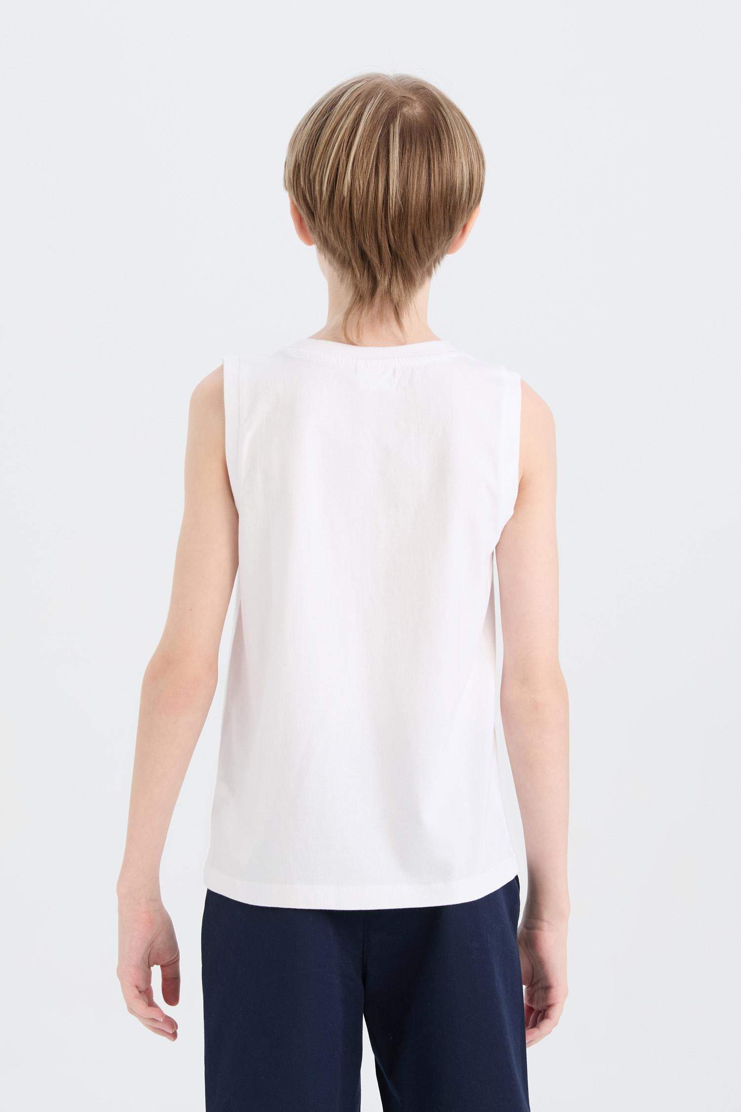 Erkek Çocuk Bisiklet Yaka Baskılı Atlet