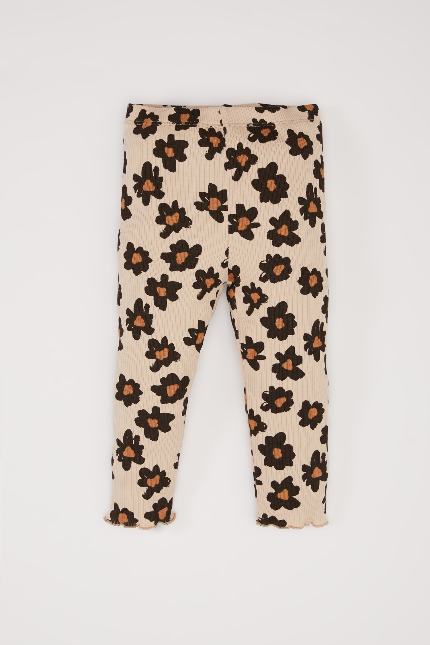 Kız Bebek 2'li Takım Çiçekli Sweatshirt Beli Lastikli Alt