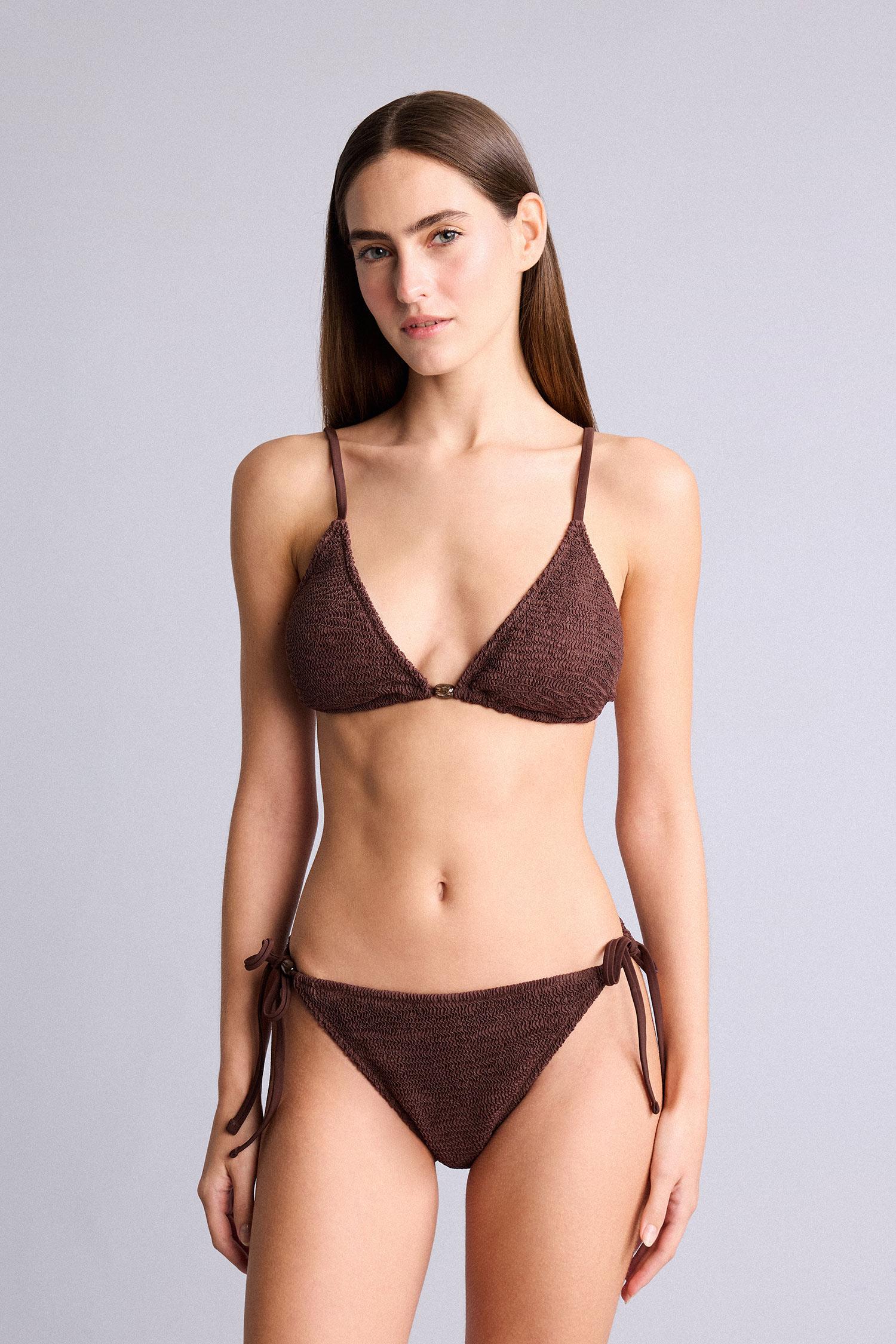 DeFacto Regular Fit Kırışık Dokulu Bikini Üstü görsel 2
