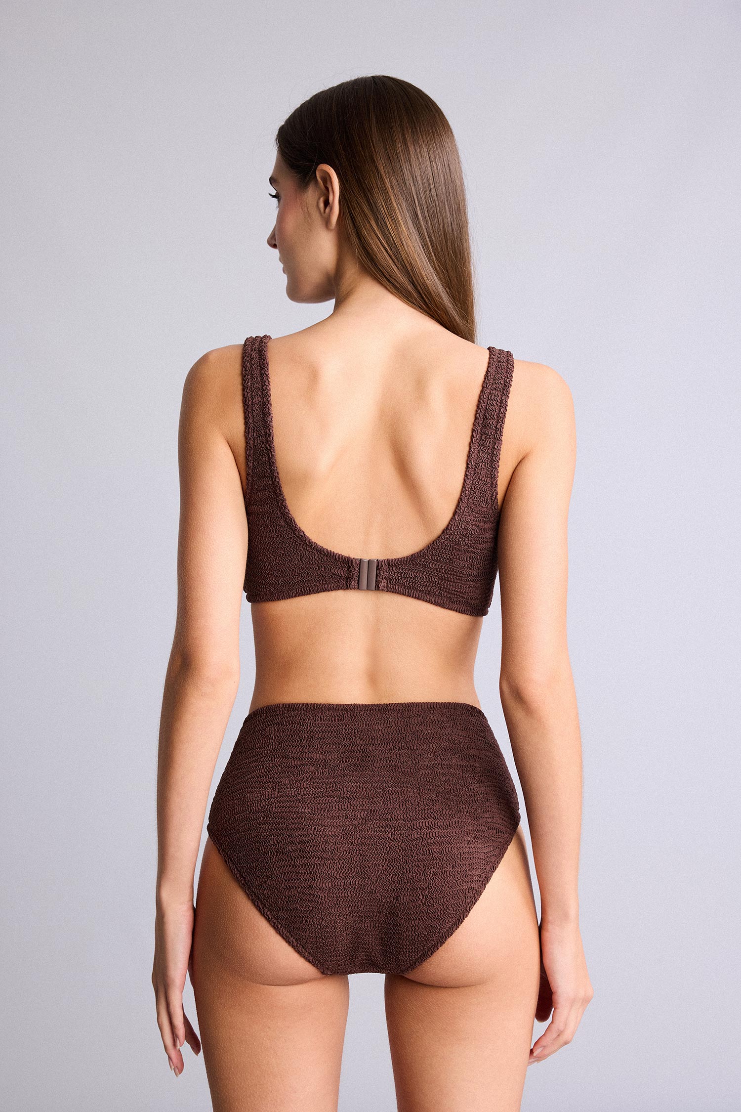 DeFacto Regular Fit Kırışık Dokulu Bikini Alt görsel 4