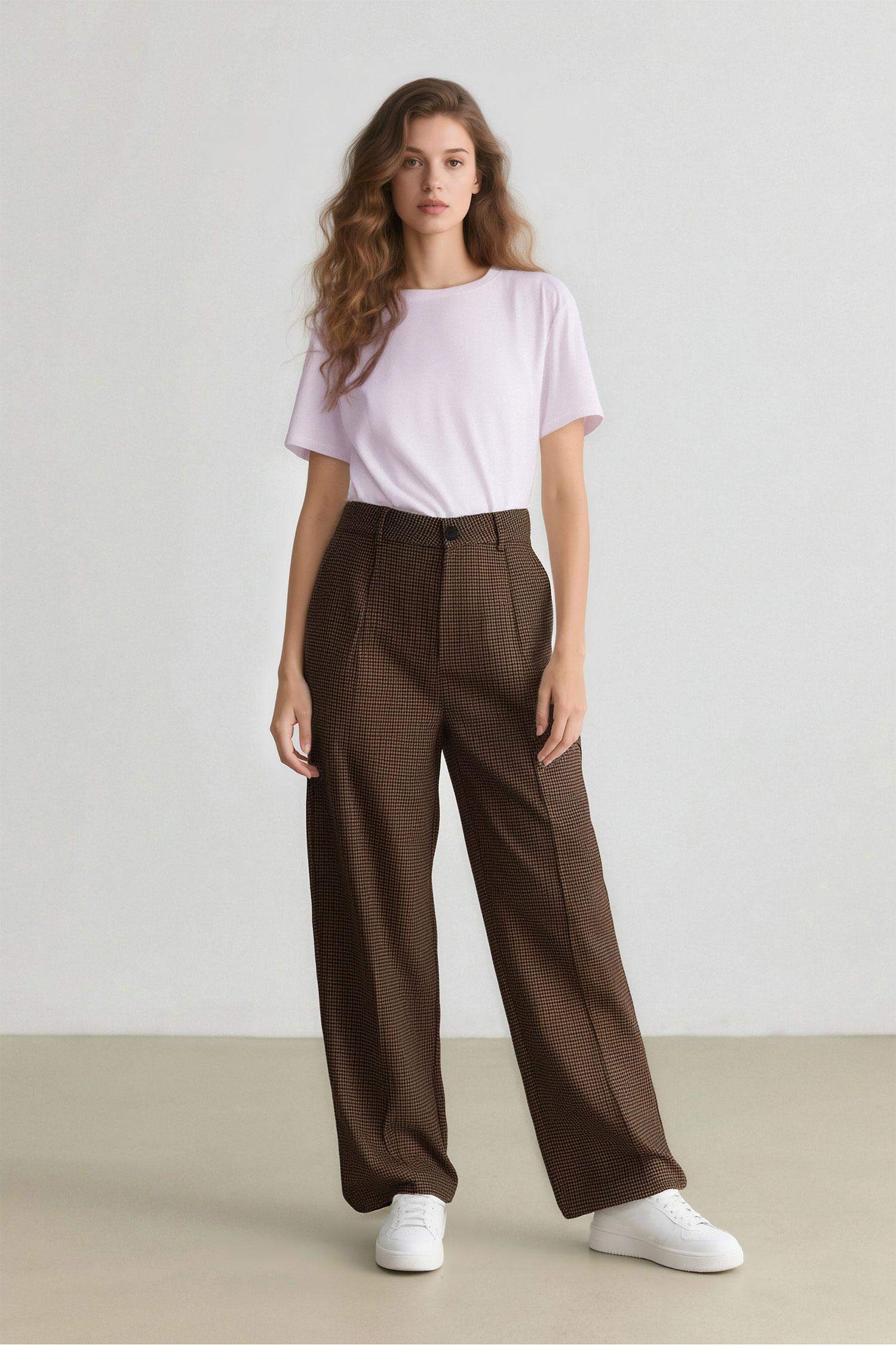 Carrot Fit Darted High Waist Trousers