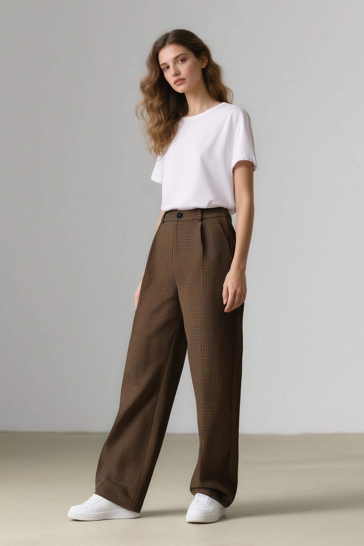 Carrot Fit Darted High Waist Trousers