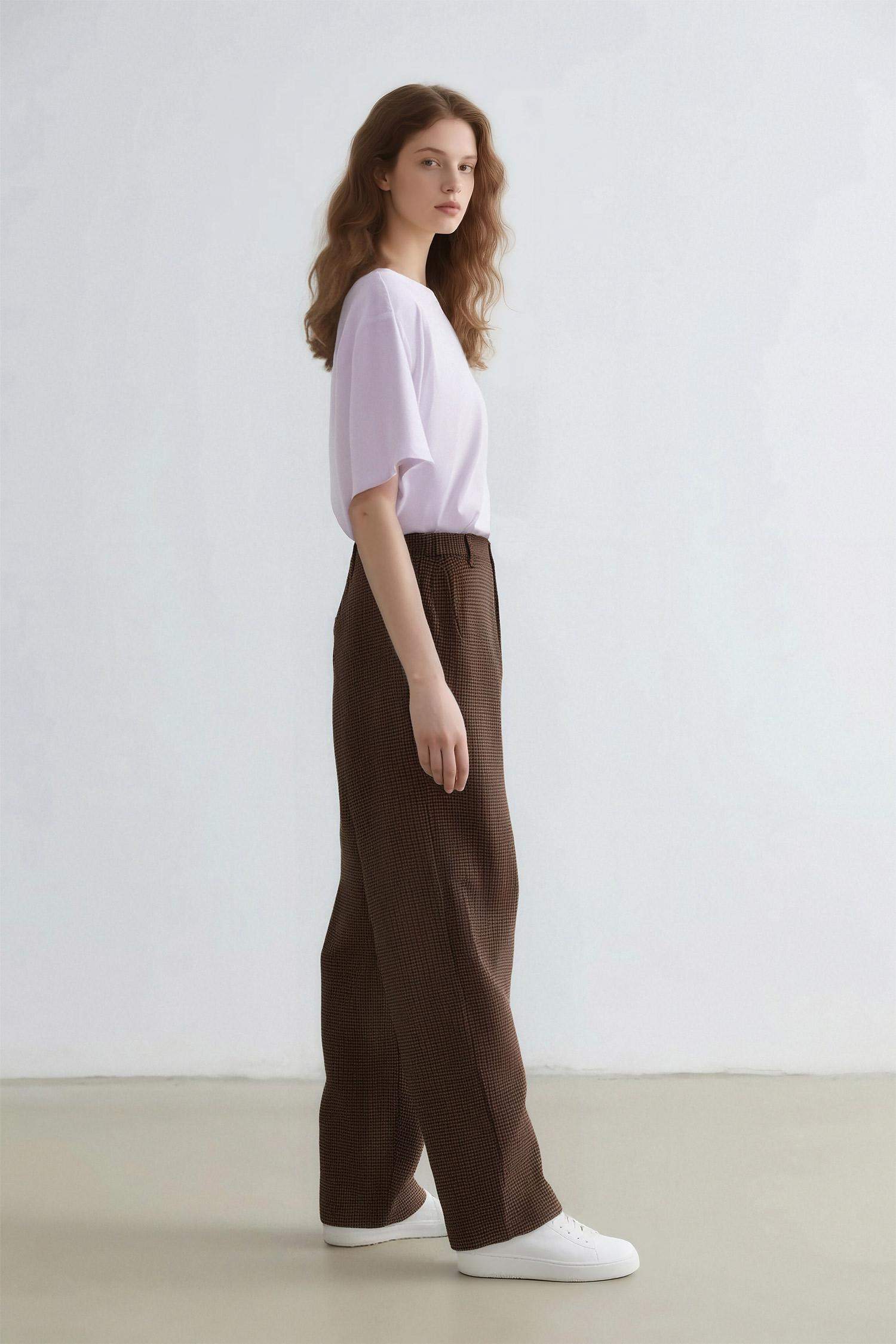 Carrot Fit Darted High Waist Trousers
