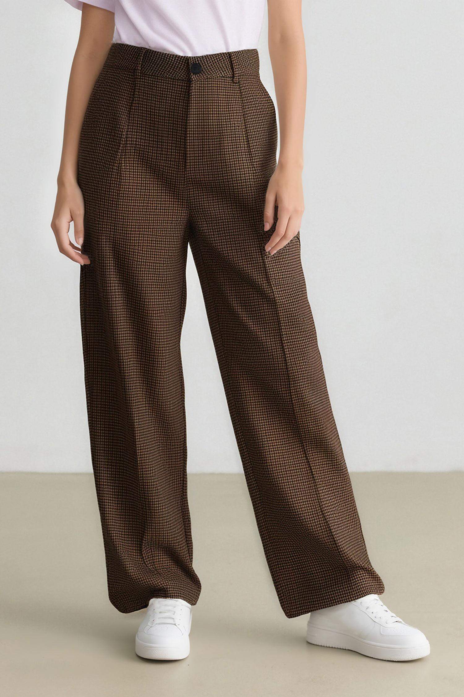 Carrot Fit Darted High Waist Trousers