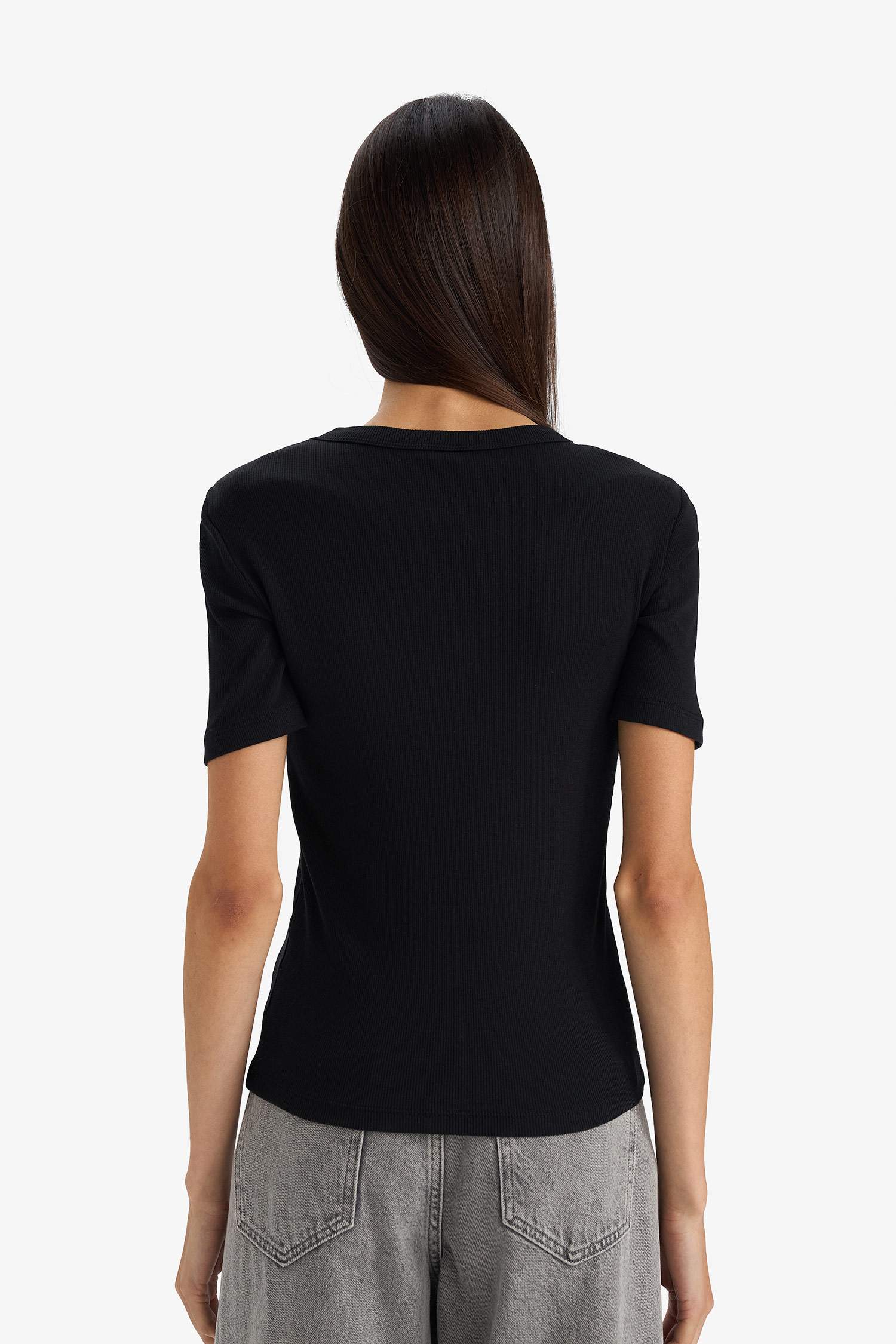 Базовая футболка кашкорсе Slim Fit с круглым вырезом и коротким рукавом