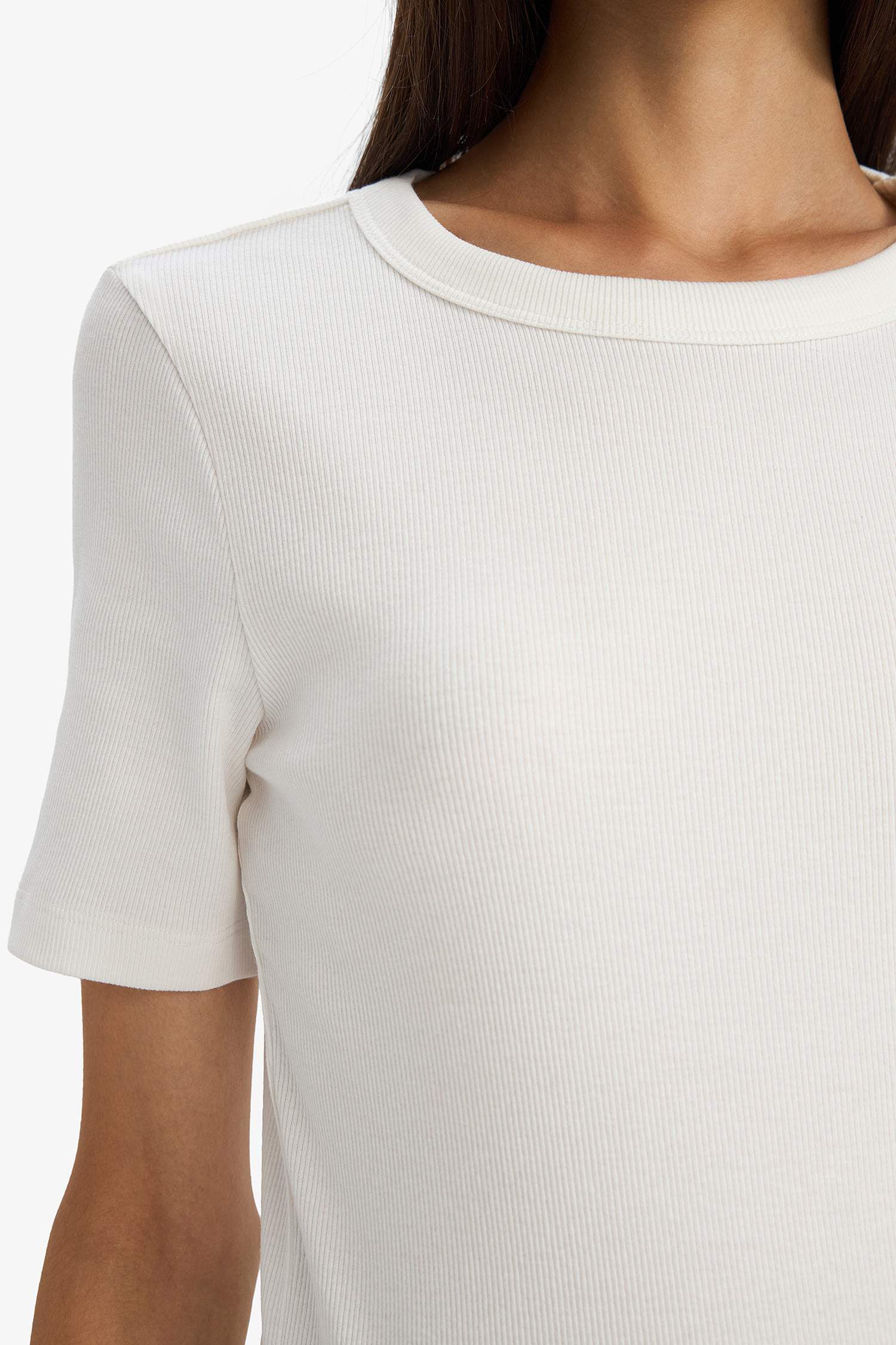 Базовая футболка кашкорсе Slim Fit с круглым вырезом