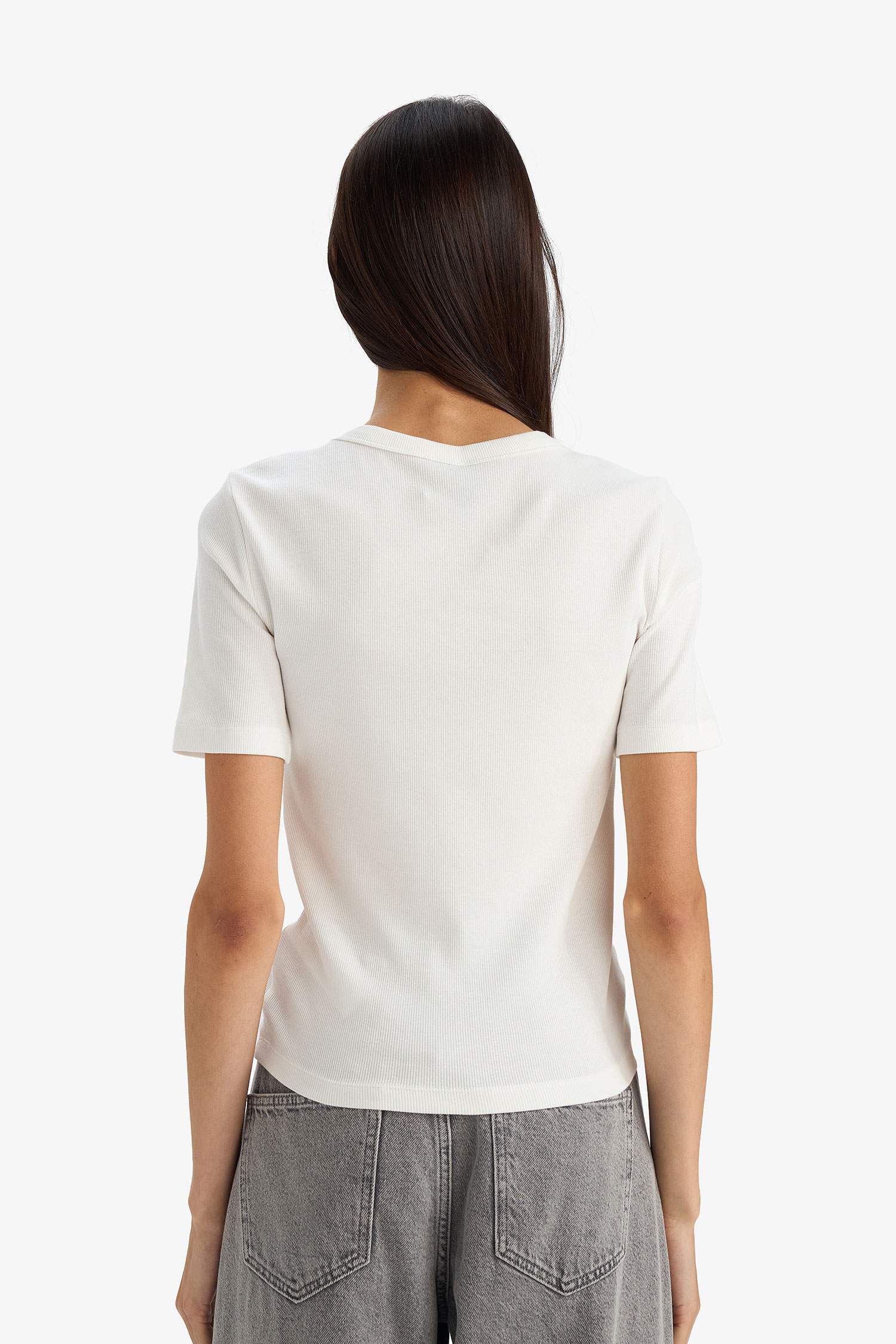 Базовая футболка кашкорсе Slim Fit с круглым вырезом