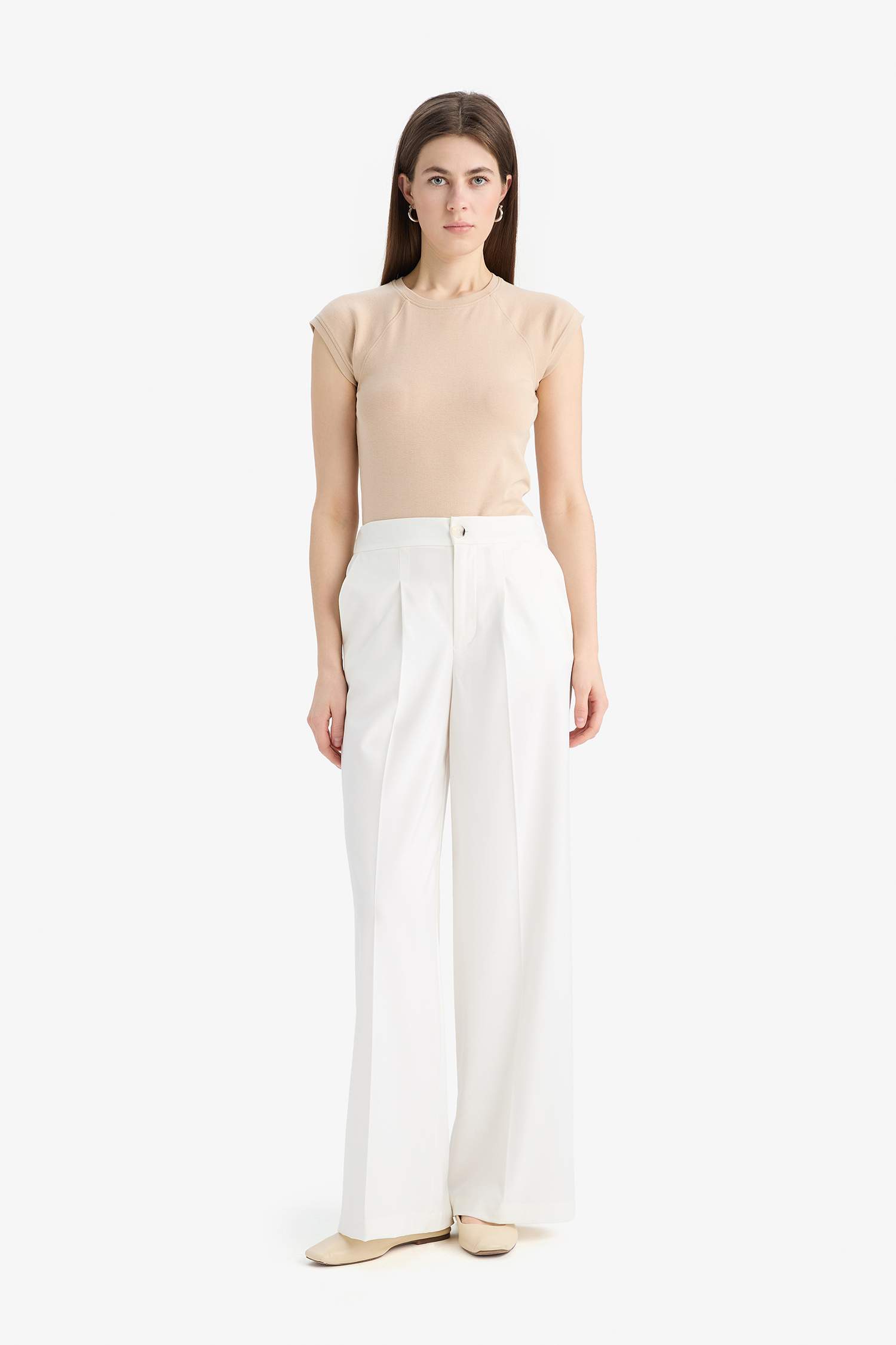 Slim Fit Dar Kesim Bisiklet Yaka Basic Düz Ribana Kısa Kollu Tişört