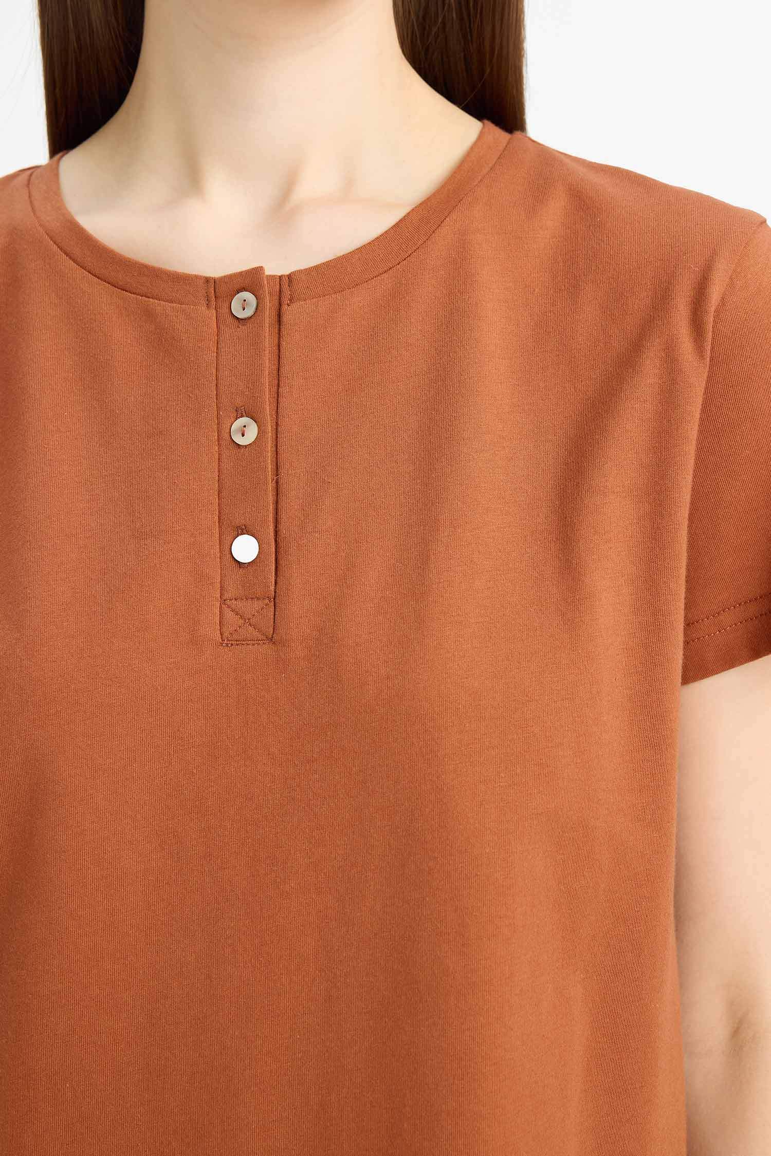 Pijama Takımı Kısa Kollu Üst Beli Lastikli Uzun Alt