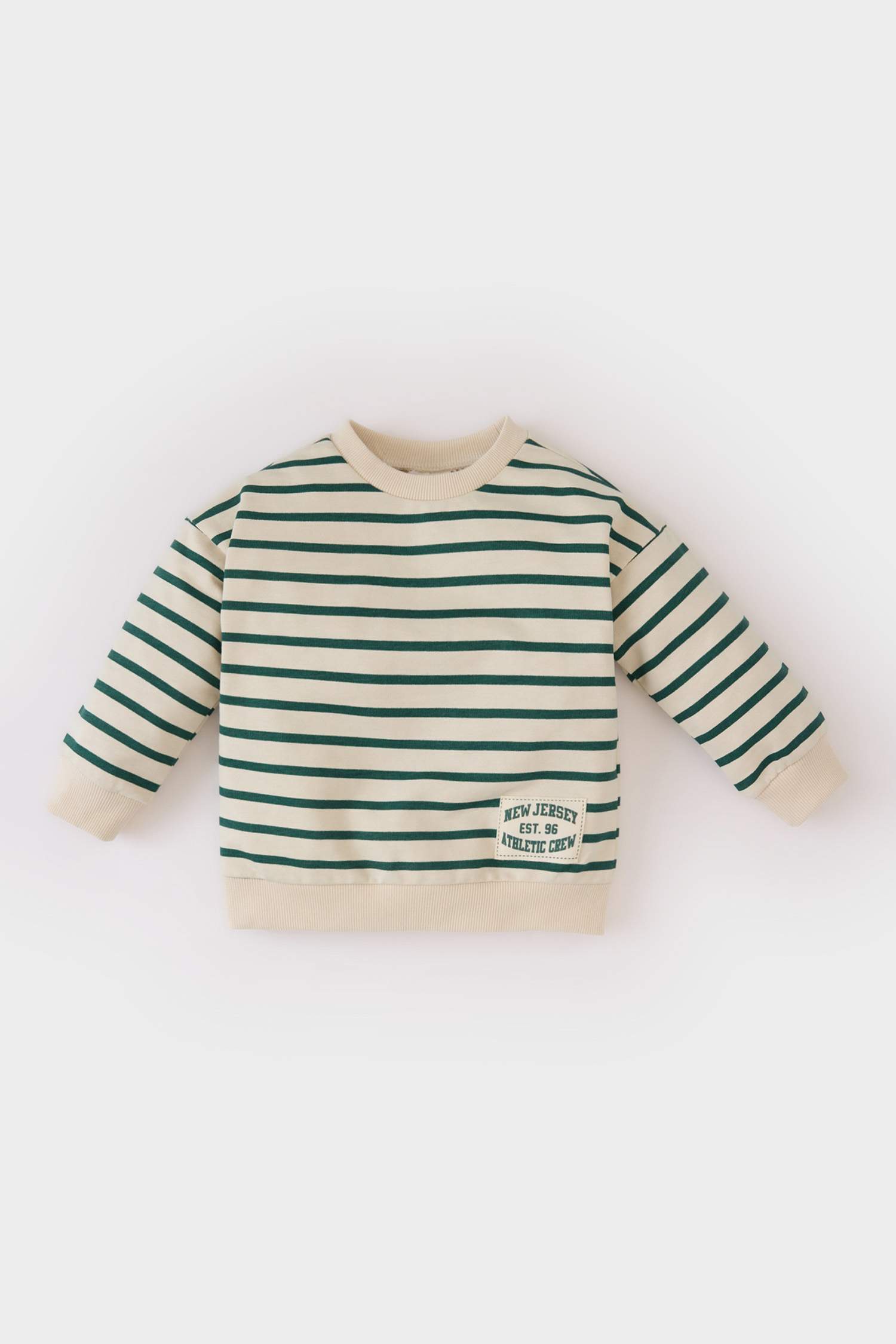 Baby Boy Crew Neck Striped Sweatshirt