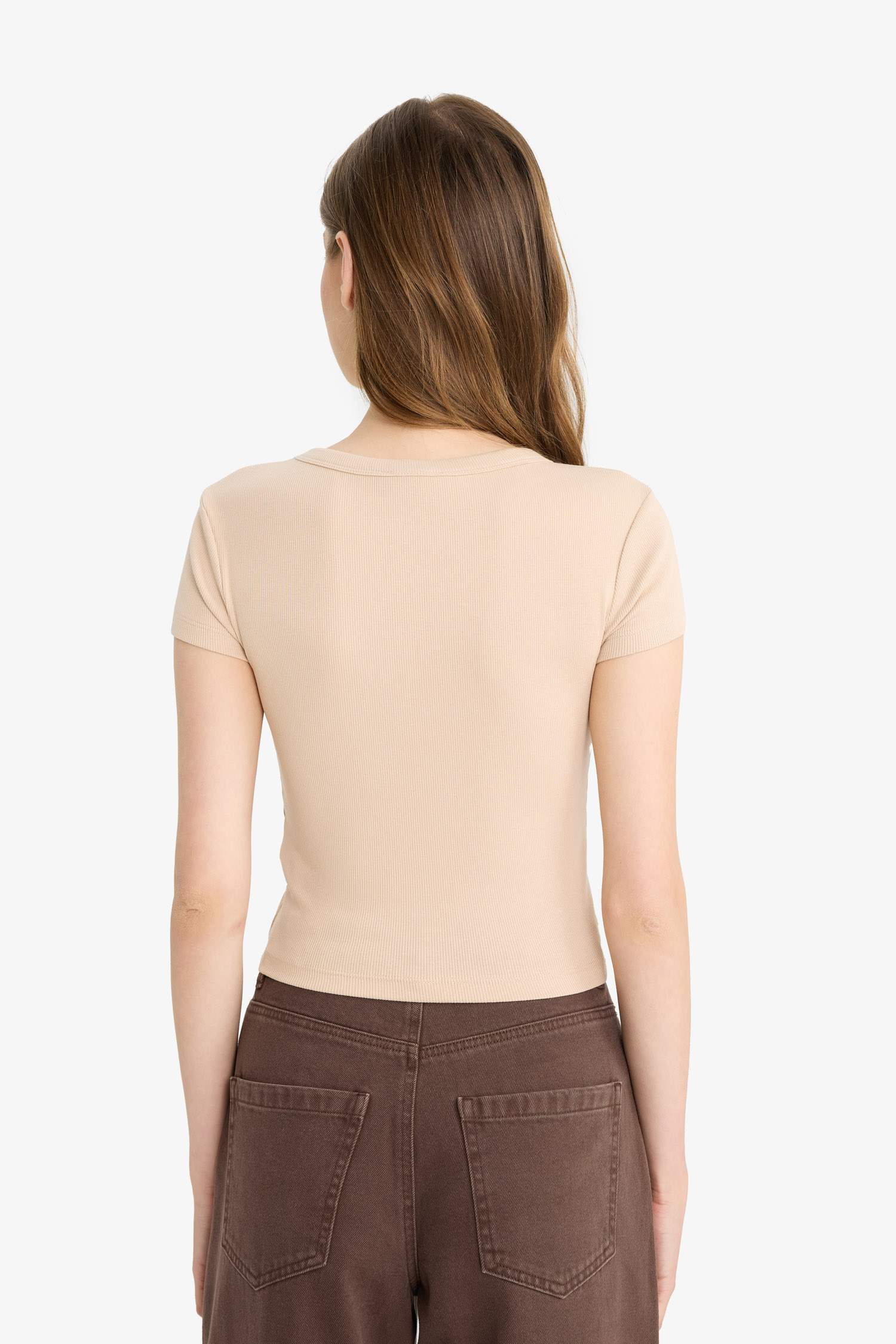 Футболка с короткими рукавами в рубчик Coool