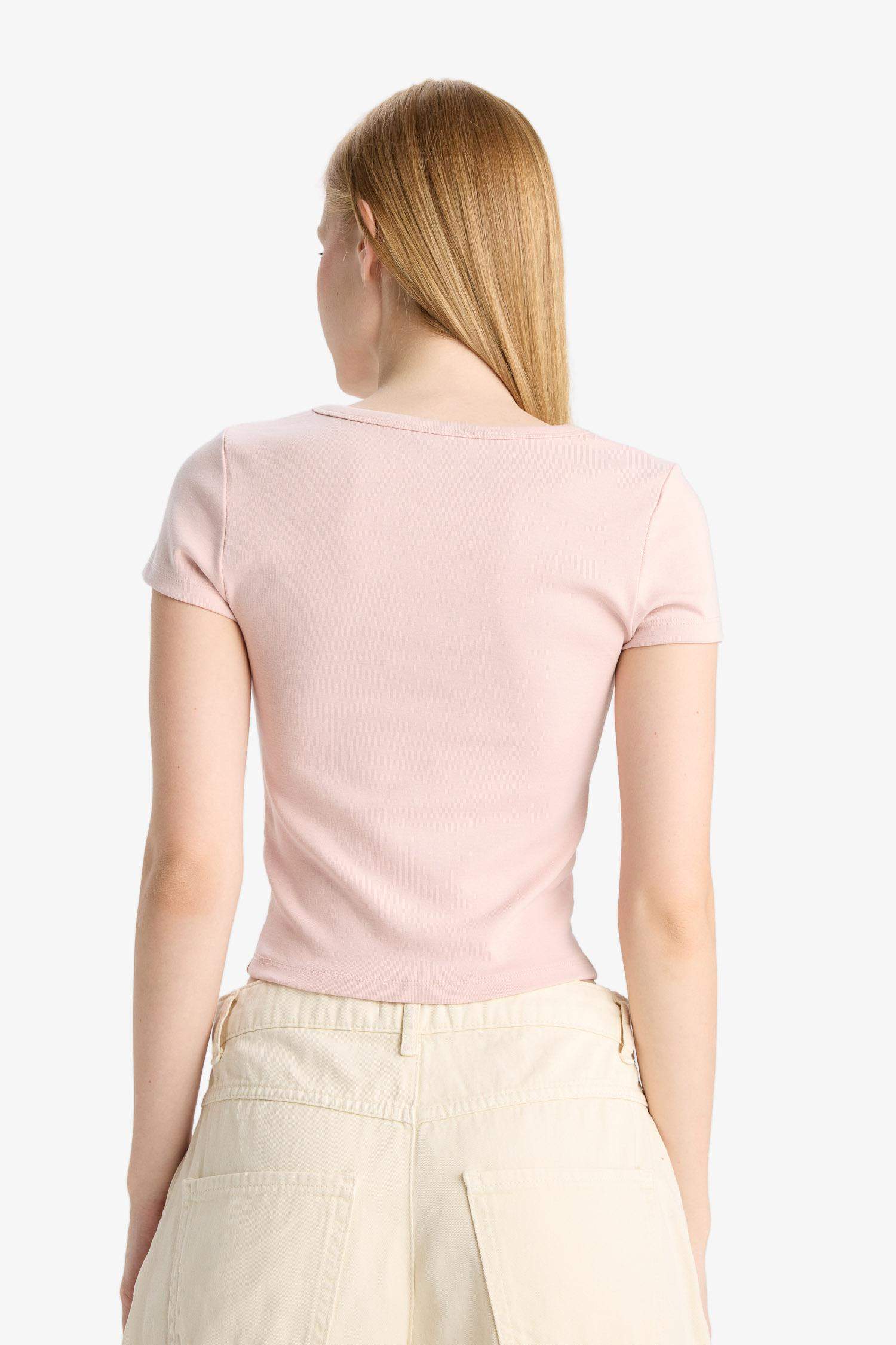 	Coool Fitted Bisiklet Yaka Ribana Kısa Kollu Tişört