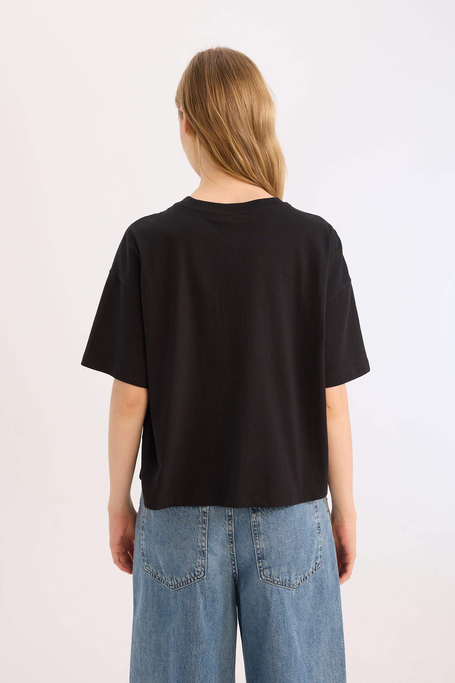 T-shirt épais à col rond et coupe ample