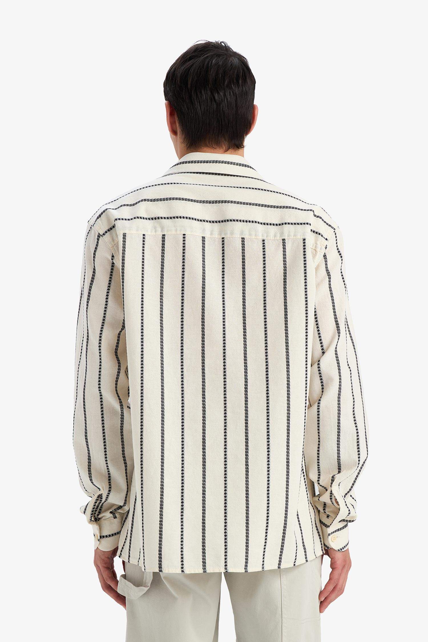 Relax Fit Striped Long Sleeve Shirt