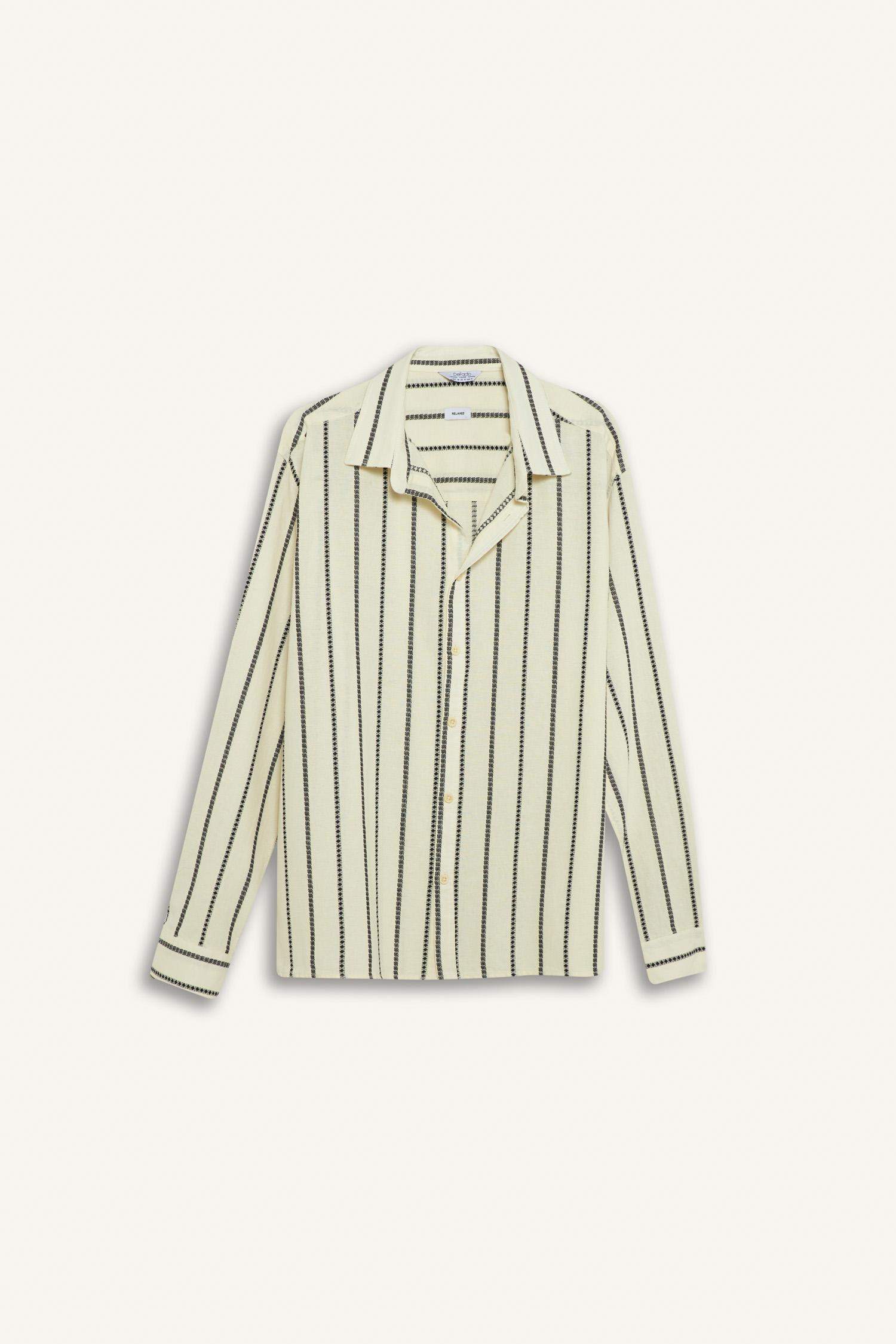Relax Fit Striped Long Sleeve Shirt