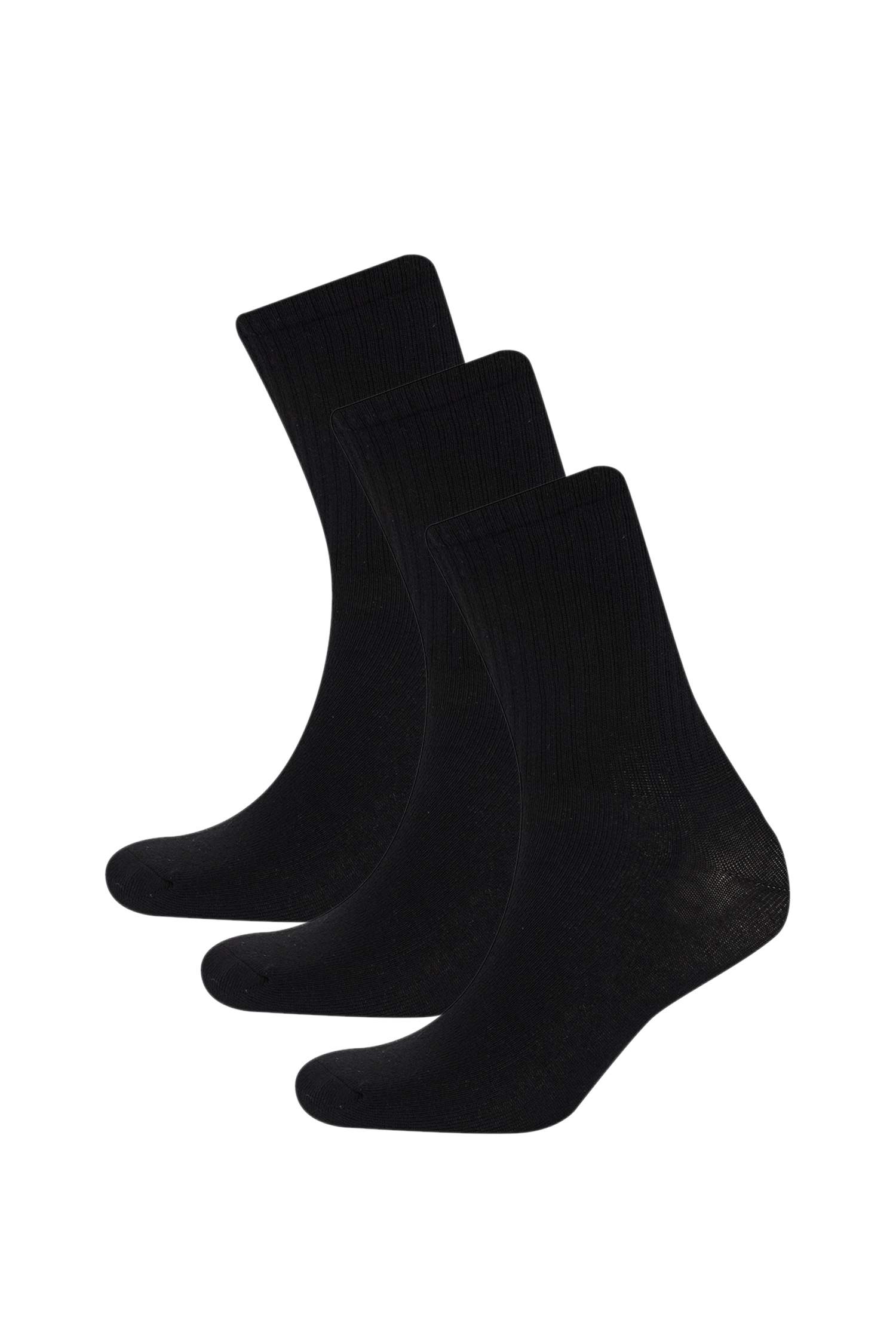 Erkek Rahat Lastikli 3'lü Pamuklu Uzun Çorap