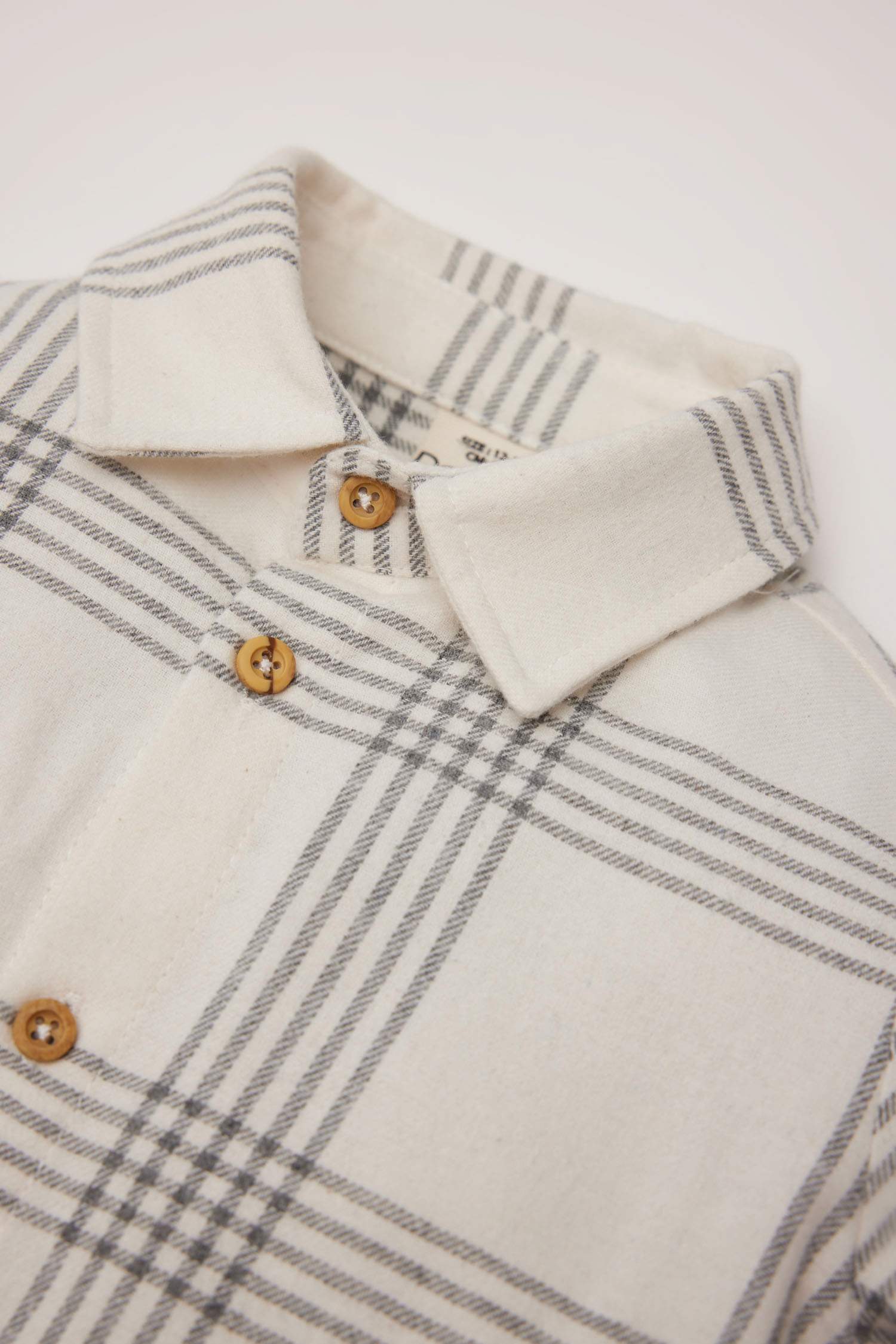 Erkek Bebek 2'li Takım Kareli Uzun Kollu Gömlek Beli Lastikli Pantolon