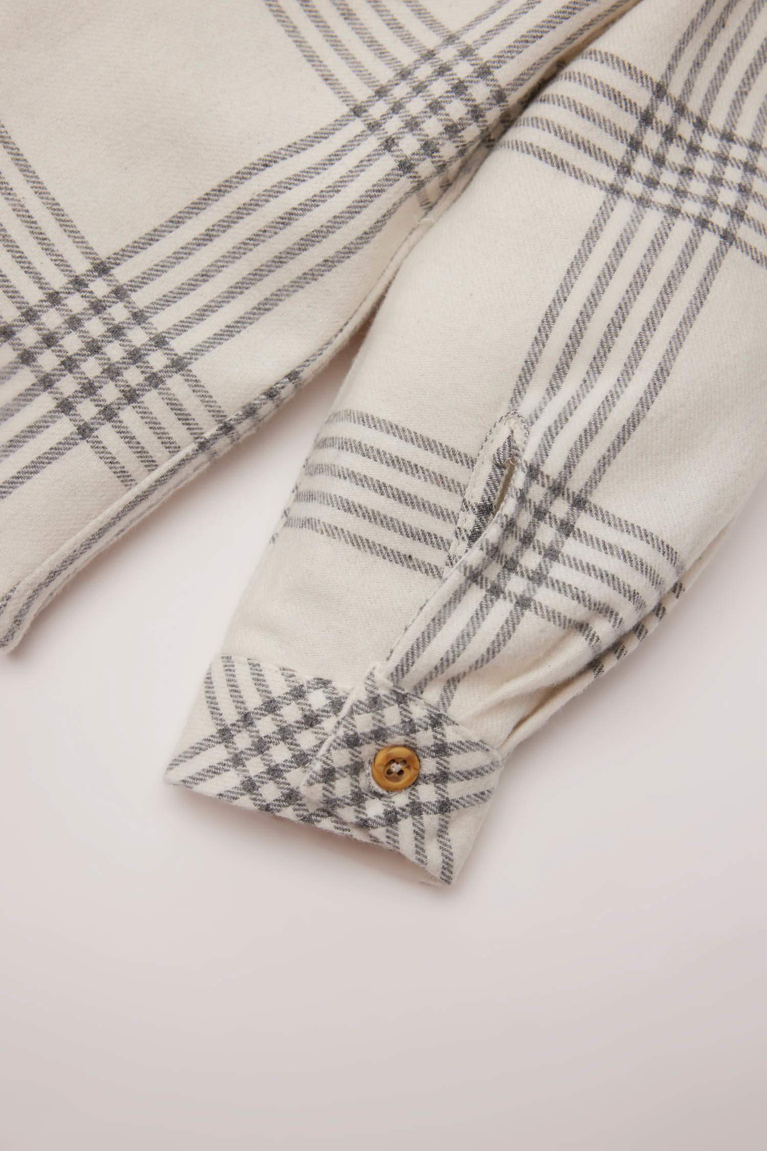 Erkek Bebek 2'li Takım Kareli Uzun Kollu Gömlek Beli Lastikli Pantolon