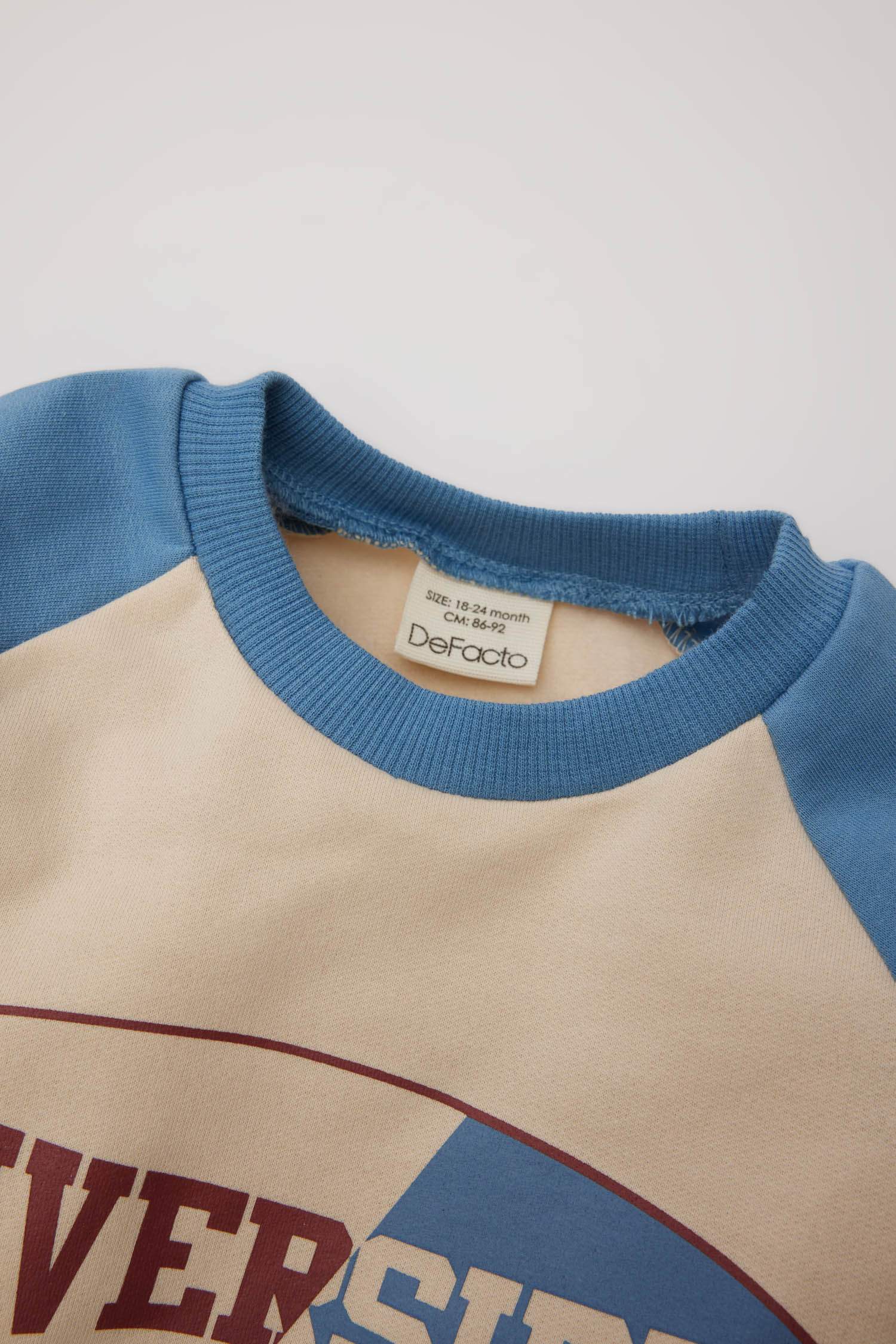 Erkek Bebek 2'li Takım Yaka Sweatshirt Beli Lastikli Eşofman Altı