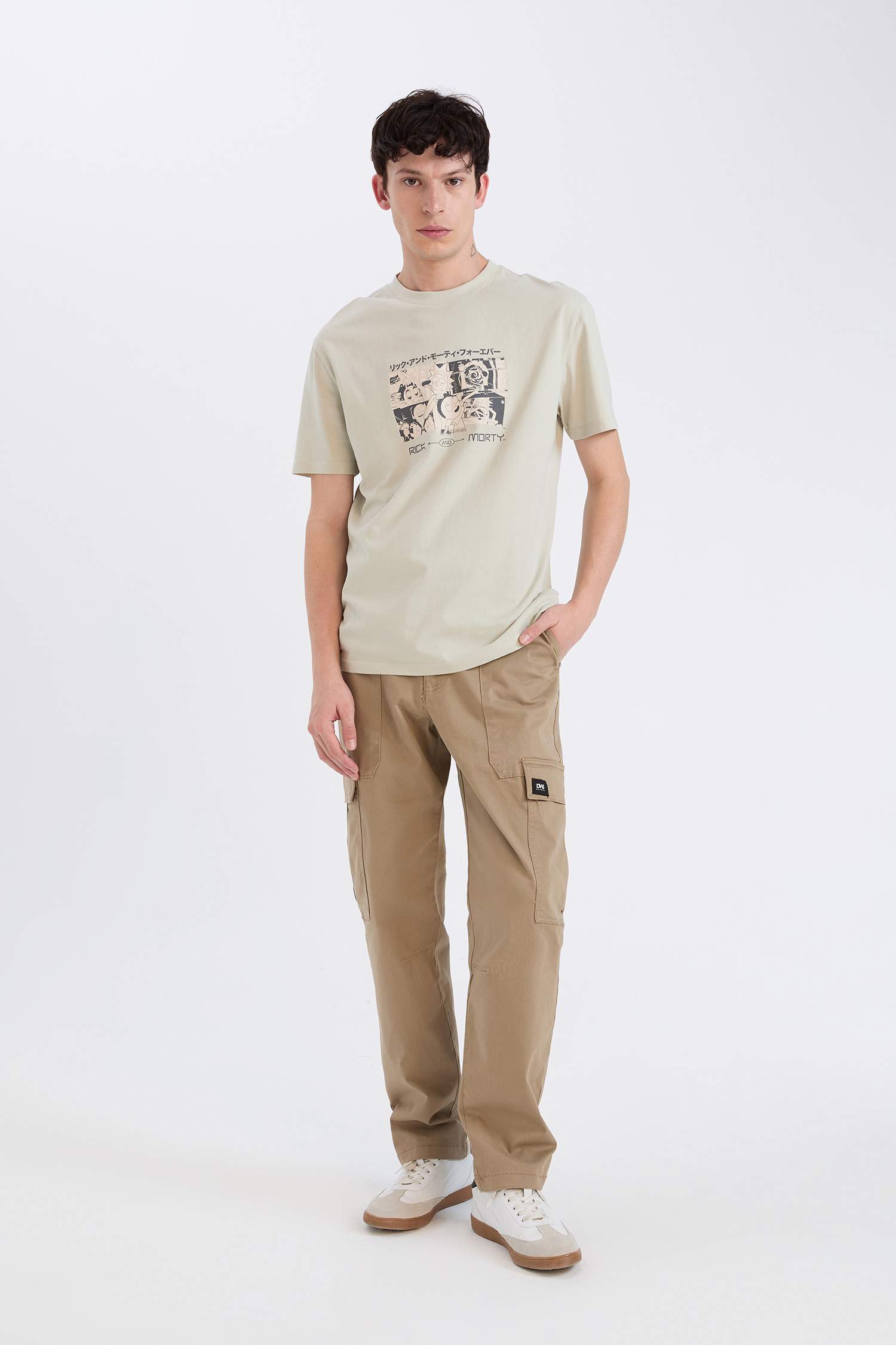 %100 Pamuk Rick and Morty Regular Fit Bisiklet Yaka Kısa Kollu Tişört