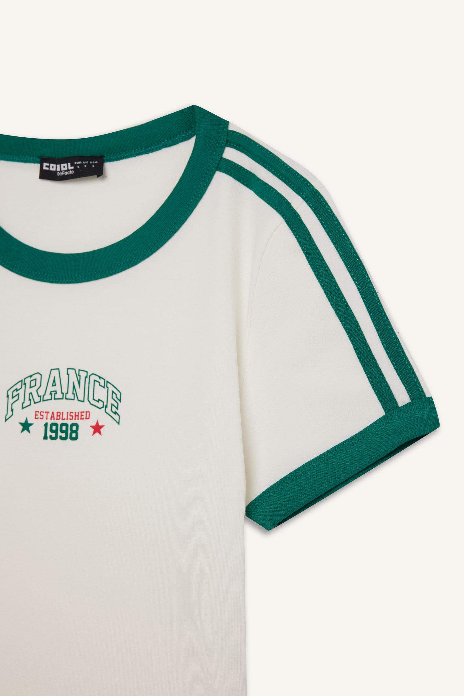 Coool Fitted Baskılı Ribana Kısa Kollu Tişört