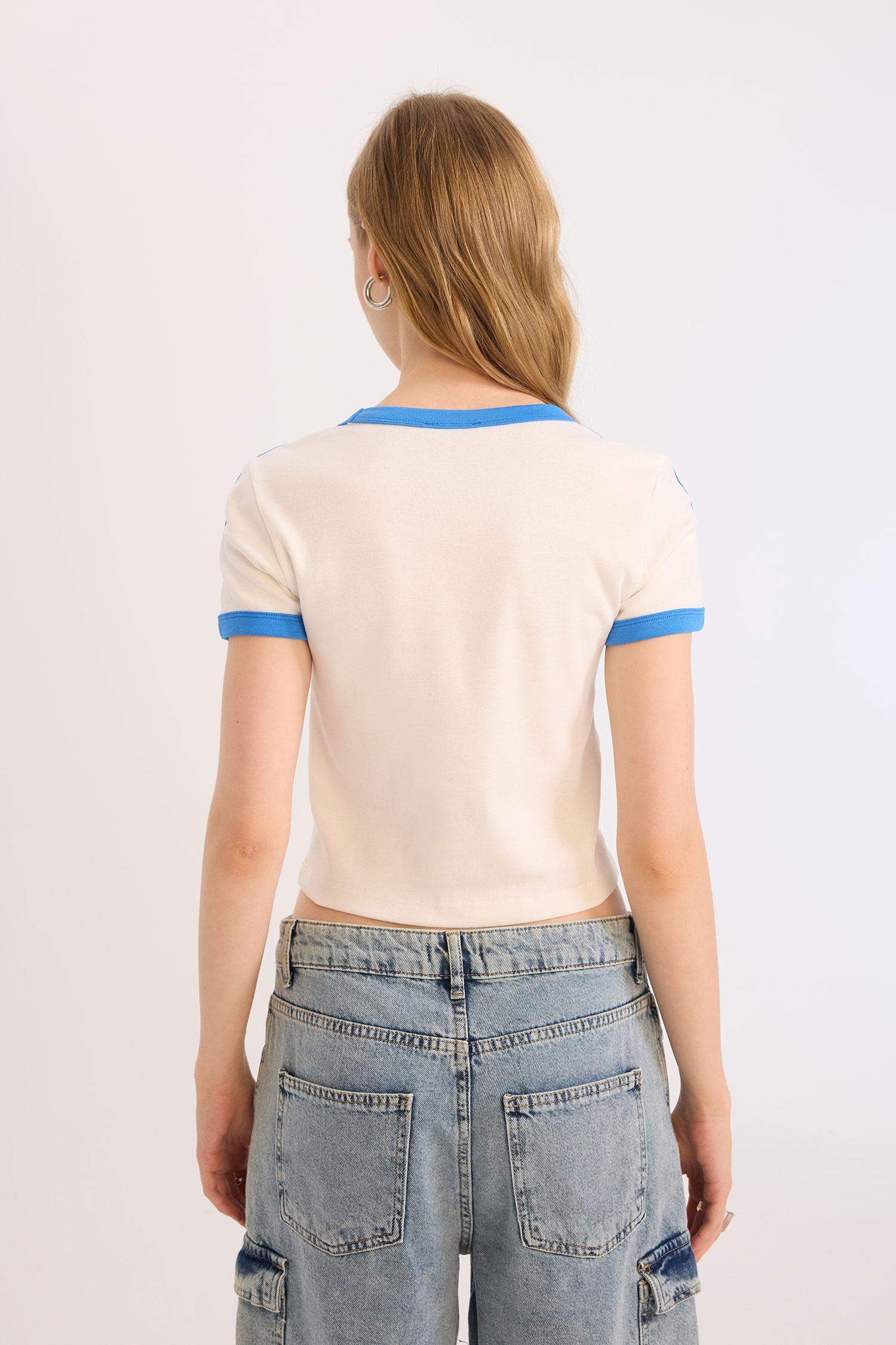 Coool Fitted Baskılı Ribana Kısa Kollu Tişört