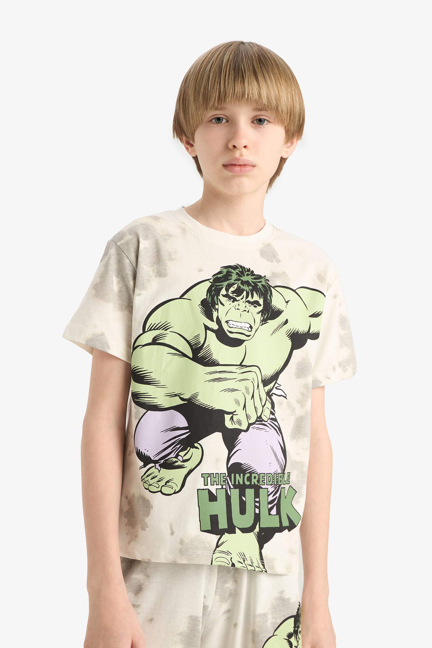 Erkek Çocuk Marvel Comics Pijama Takımı Kısa Kollu Üst Beli Lastikli Şort