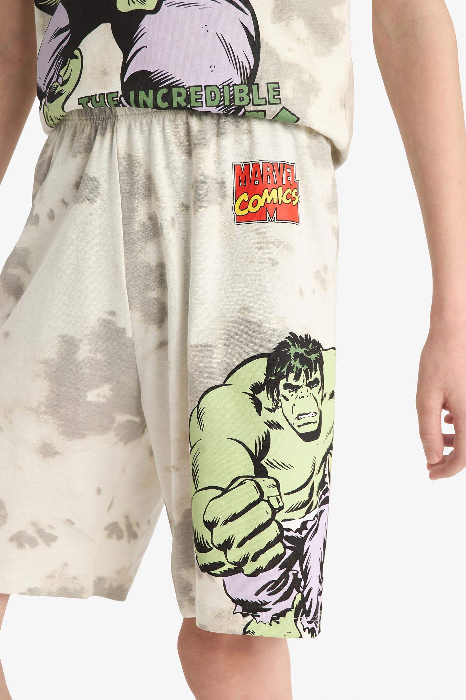 Erkek Çocuk Marvel Comics Pijama Takımı Kısa Kollu Üst Beli Lastikli Şort