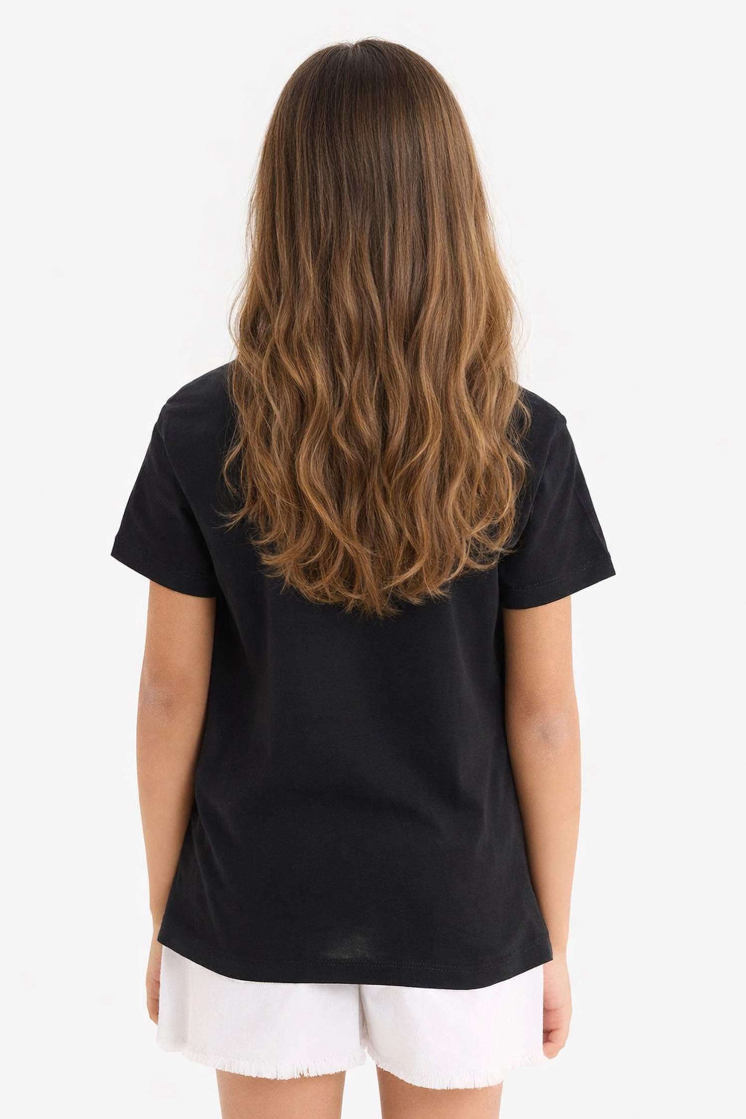 تيشيرت بناتي نص ردن قصة عادية بياخة مستديرة