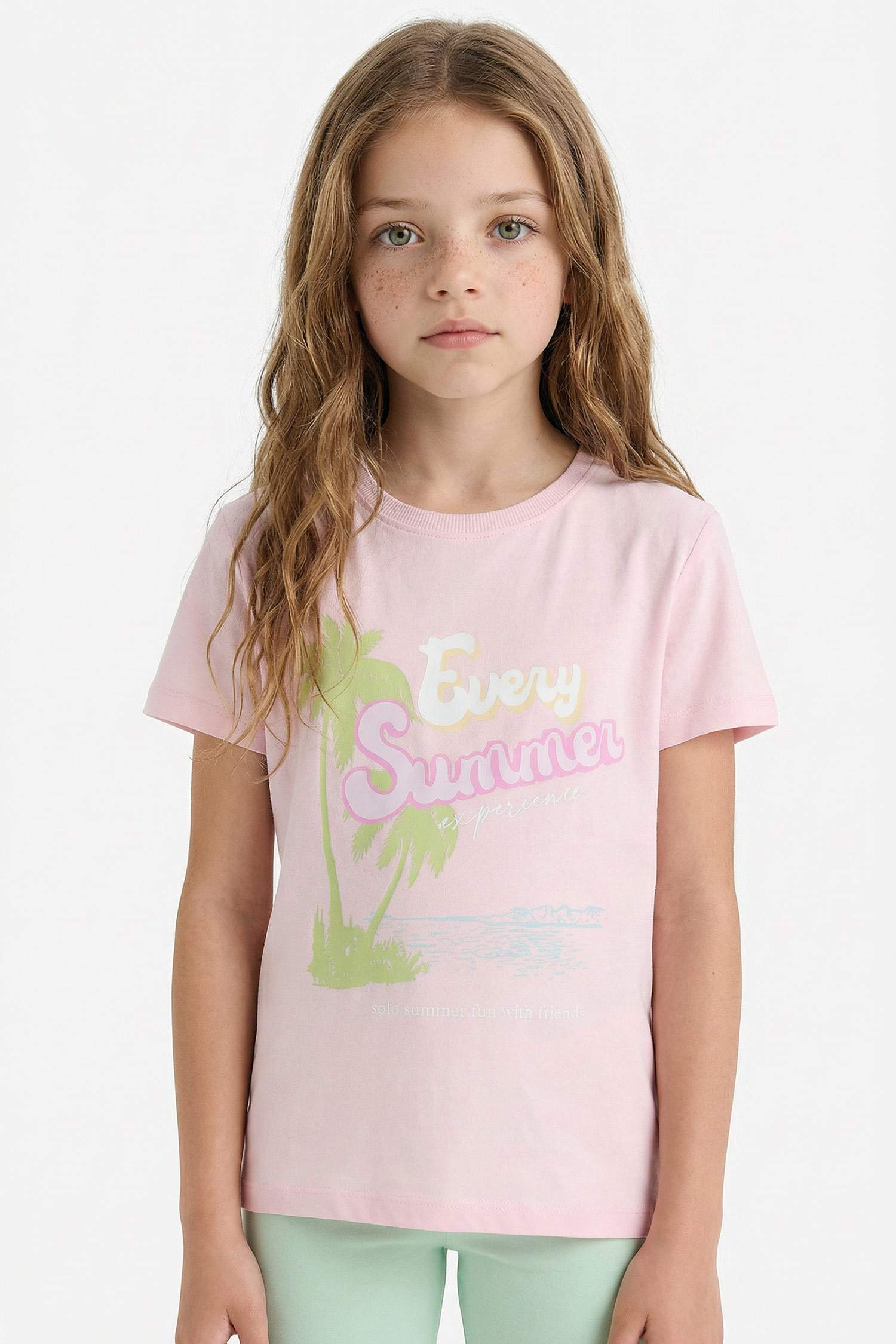 Girl Regular Fit Crew Neck Anime Printed T-Shirt