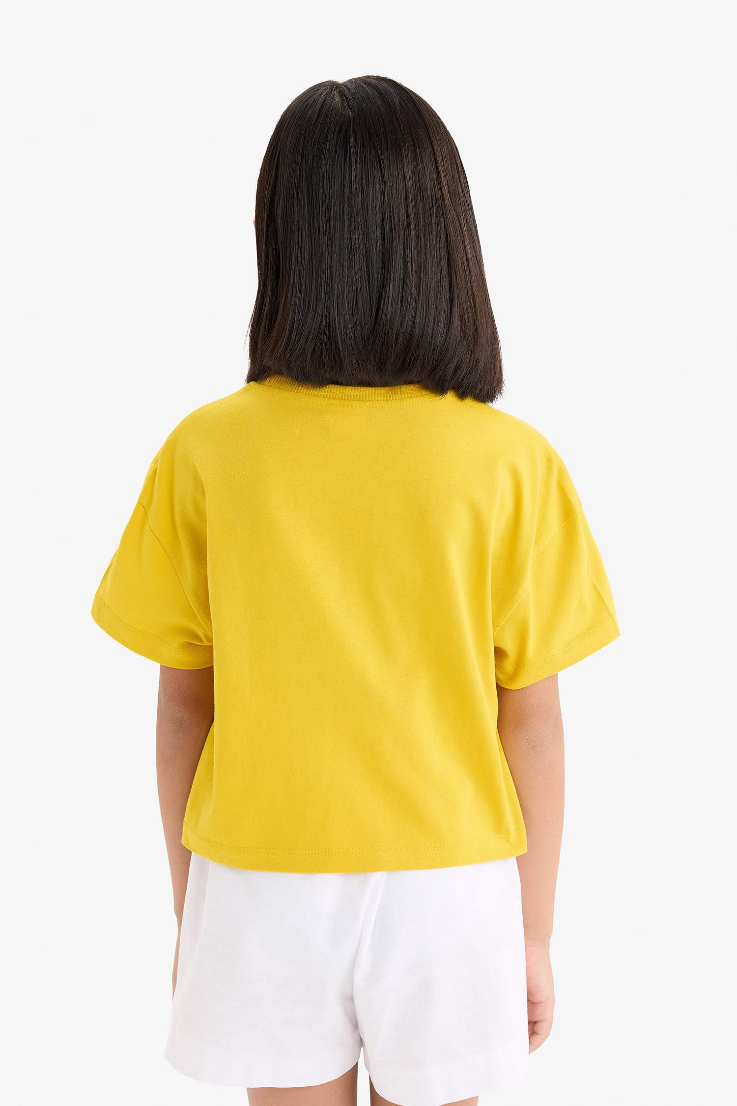 Girl Crew Neck Floral Short Sleeve T-shirt