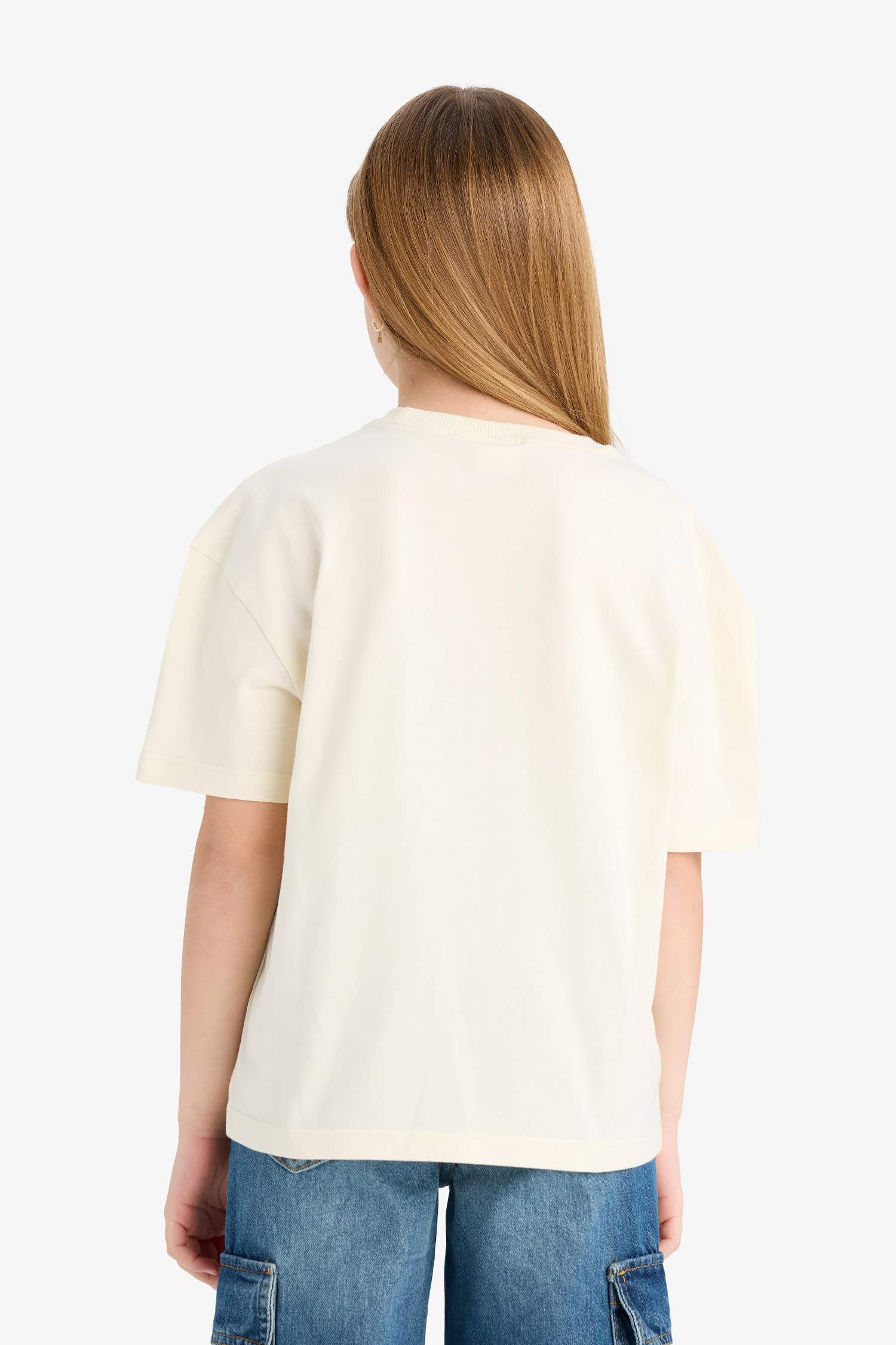 Girl Relax Fit Crew Neck Printed Short Sleeve T-Shirt