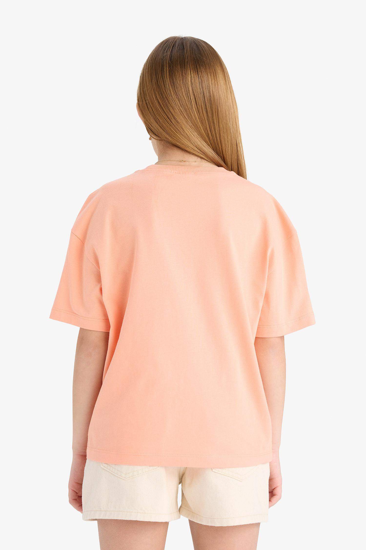 Girl Relax Fit Crew Neck Printed T-Shirt