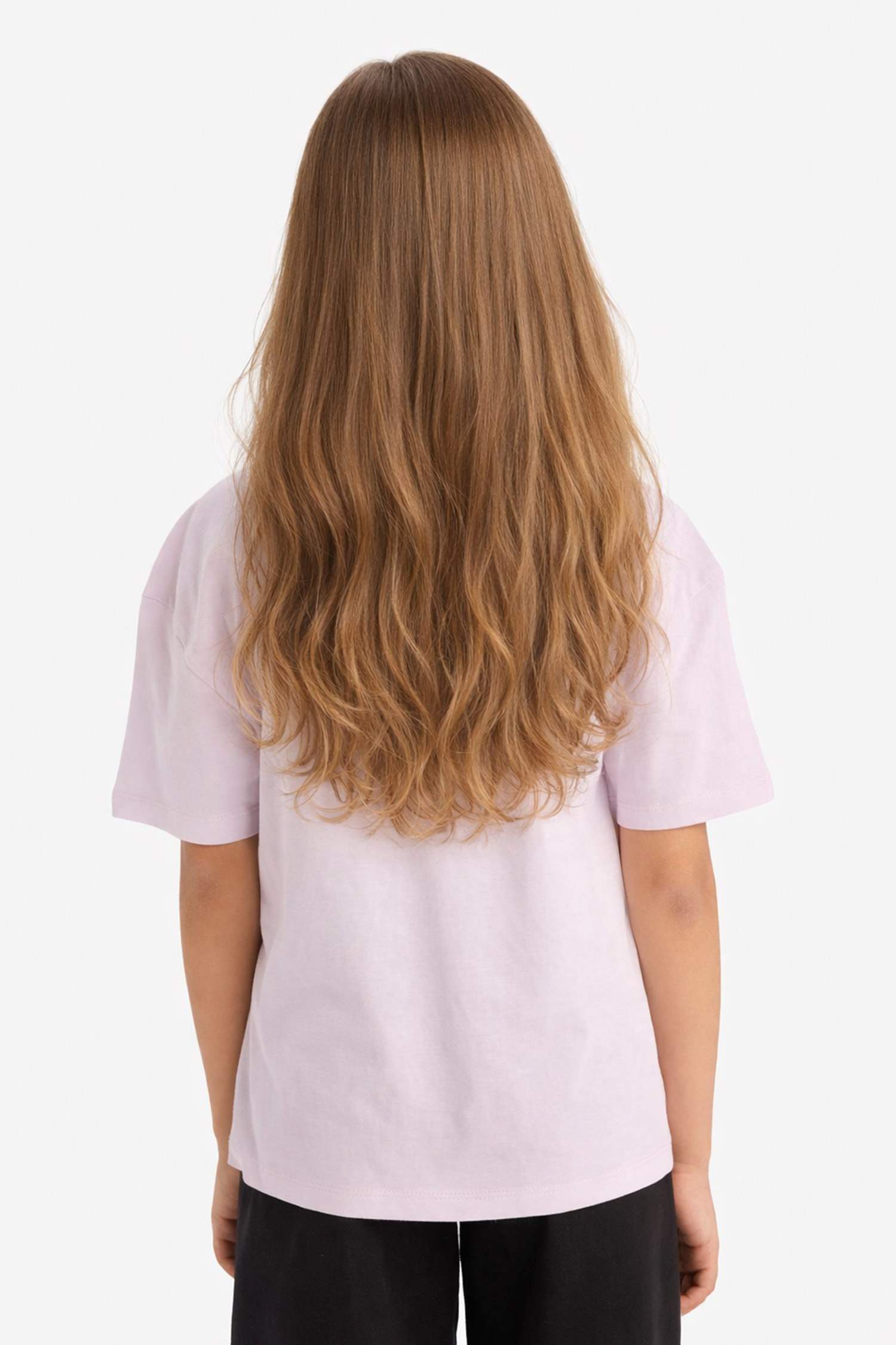 Girl Relax Fit Crew Neck Slogan Printed T-Shirt